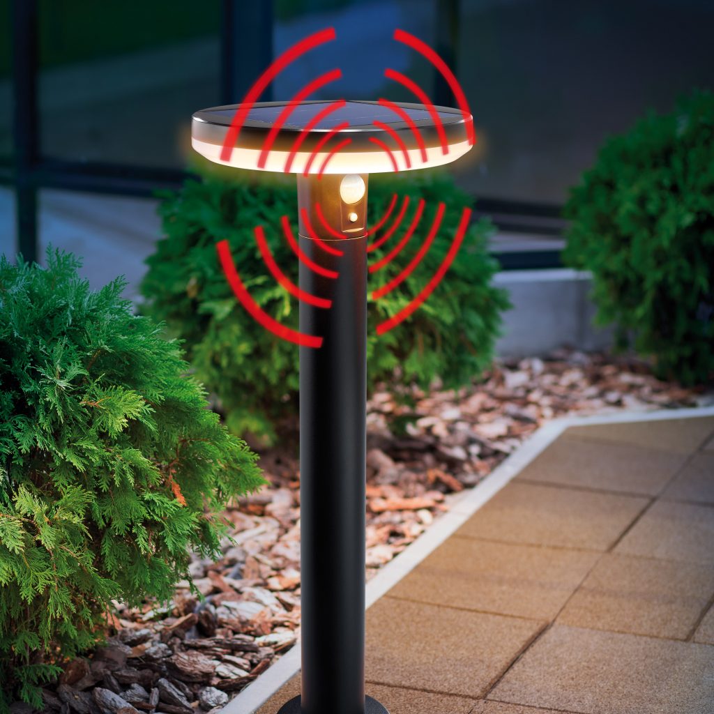 2x LED Solar Garten Leuchte mit PIR Bewegungsmelder Stand Wege Lampe umschaltbar