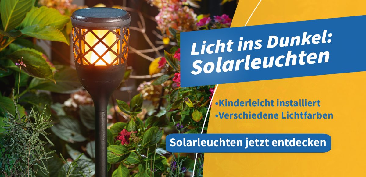 Banner für Solarleuchten