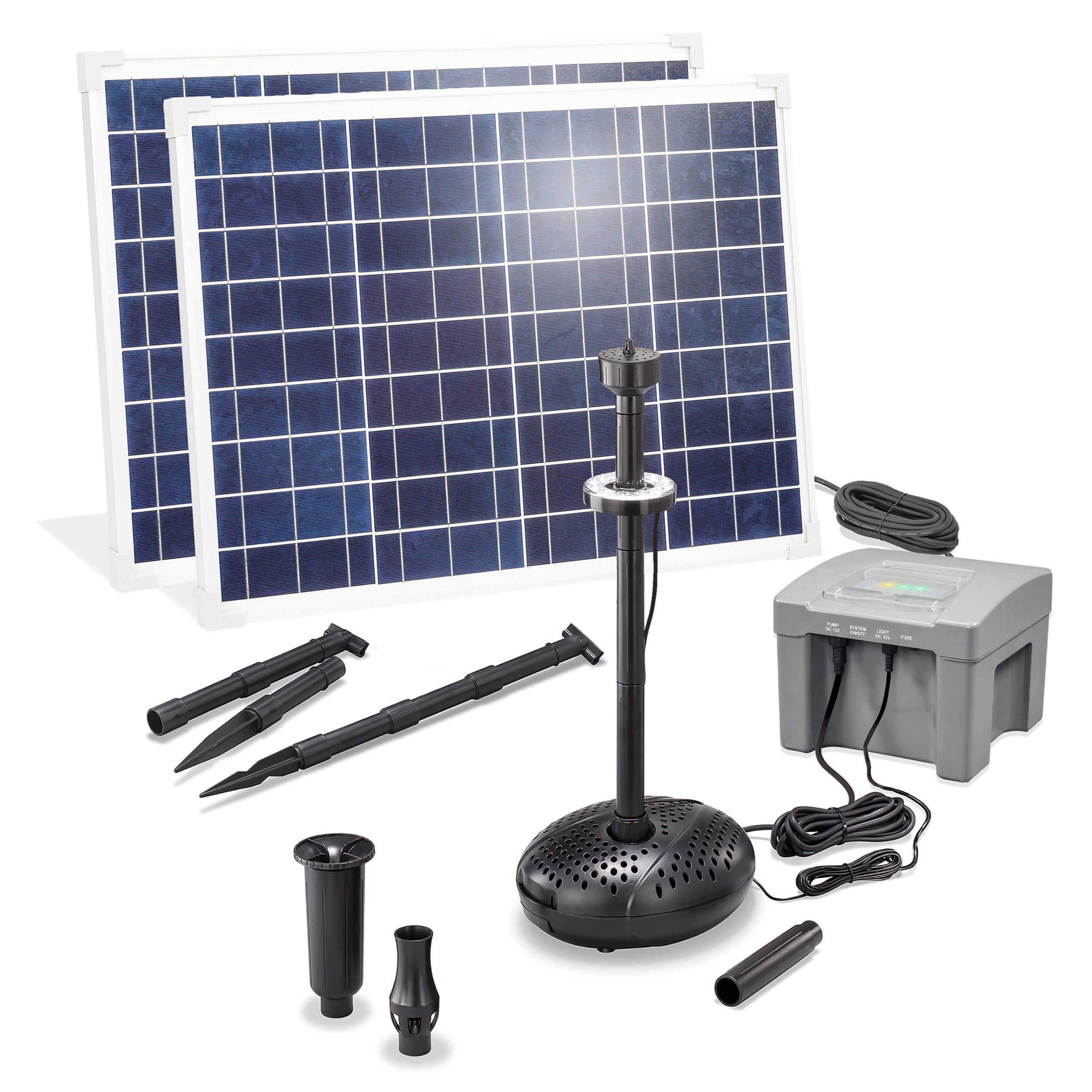 Solar Teichpumpenset 100/4000 mit 24 Ah LiFePO4 Akkuspeicher