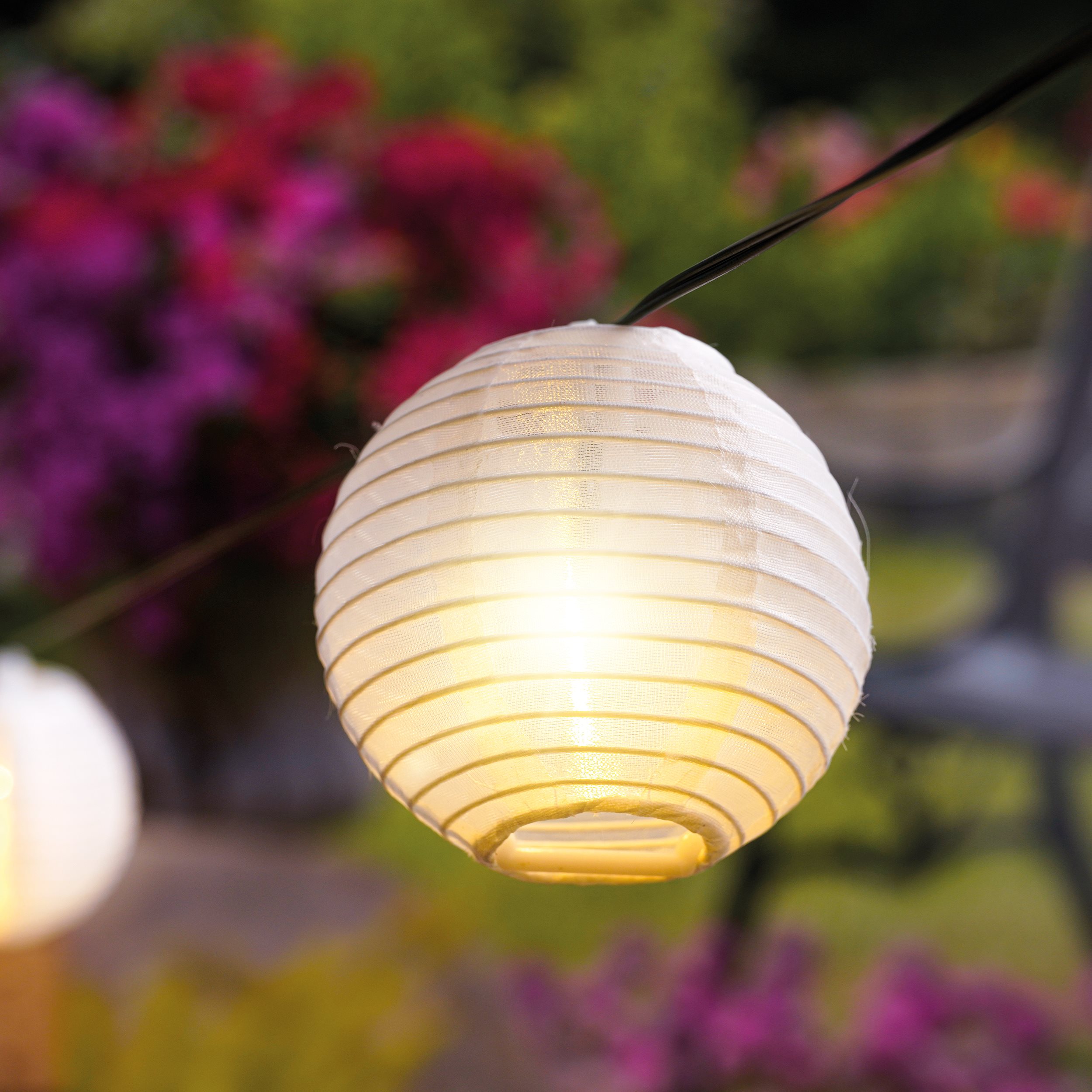 Solar Lichterkette mit 20 Lampions
