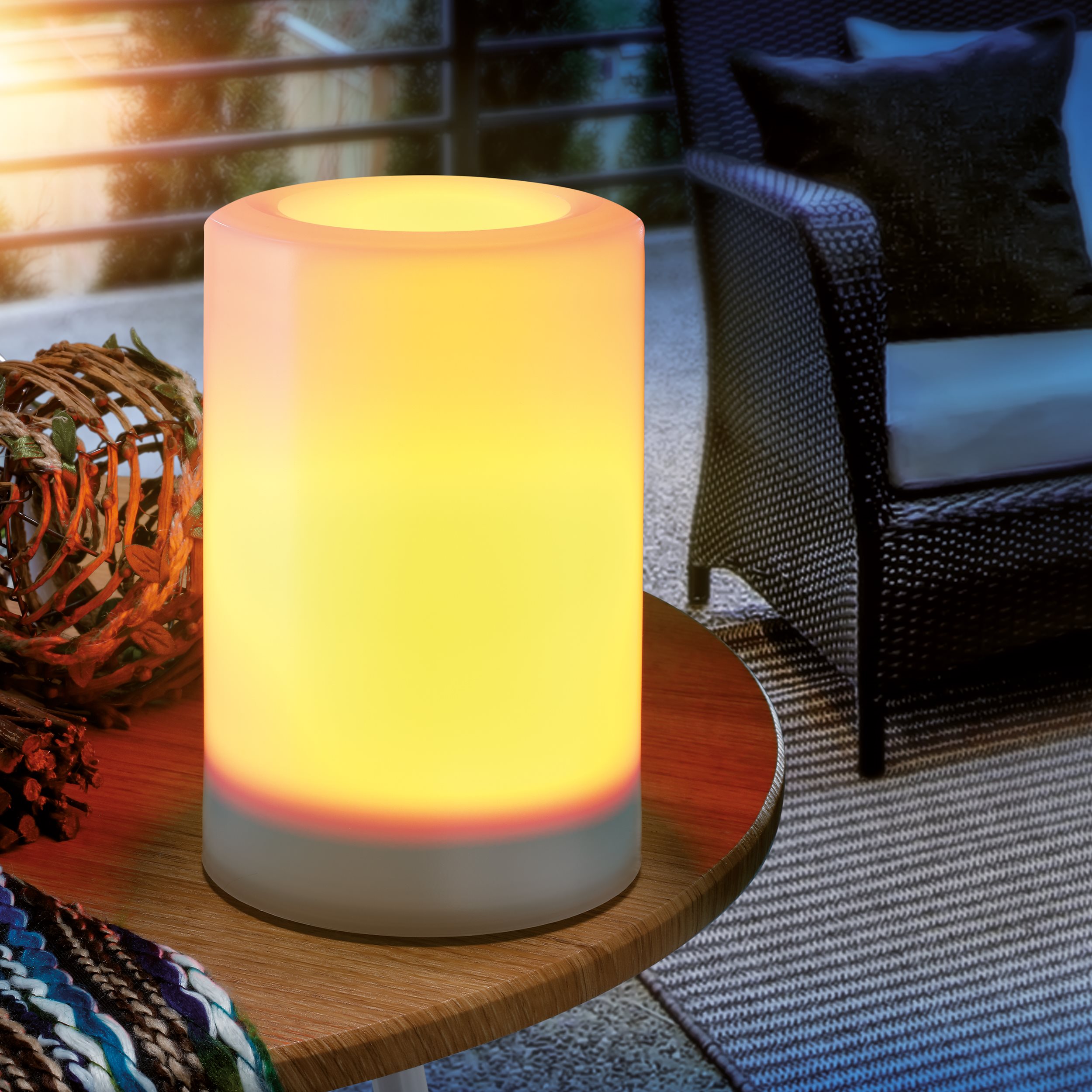 Solar Tischleuchte Ella mit Flackerkerze 100 x 150 mm