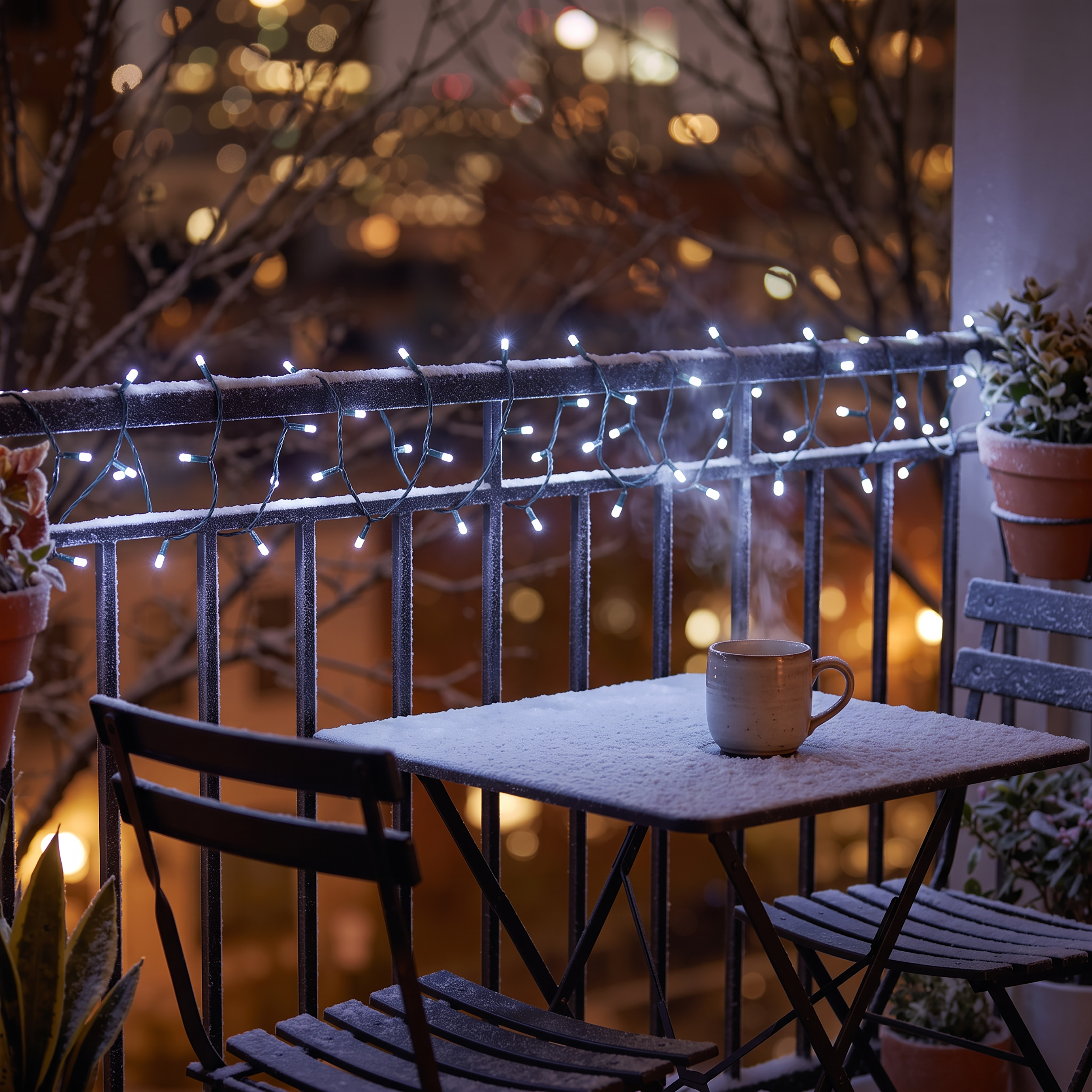 Solar Lichterkette mit 60 kaltweißen LEDs