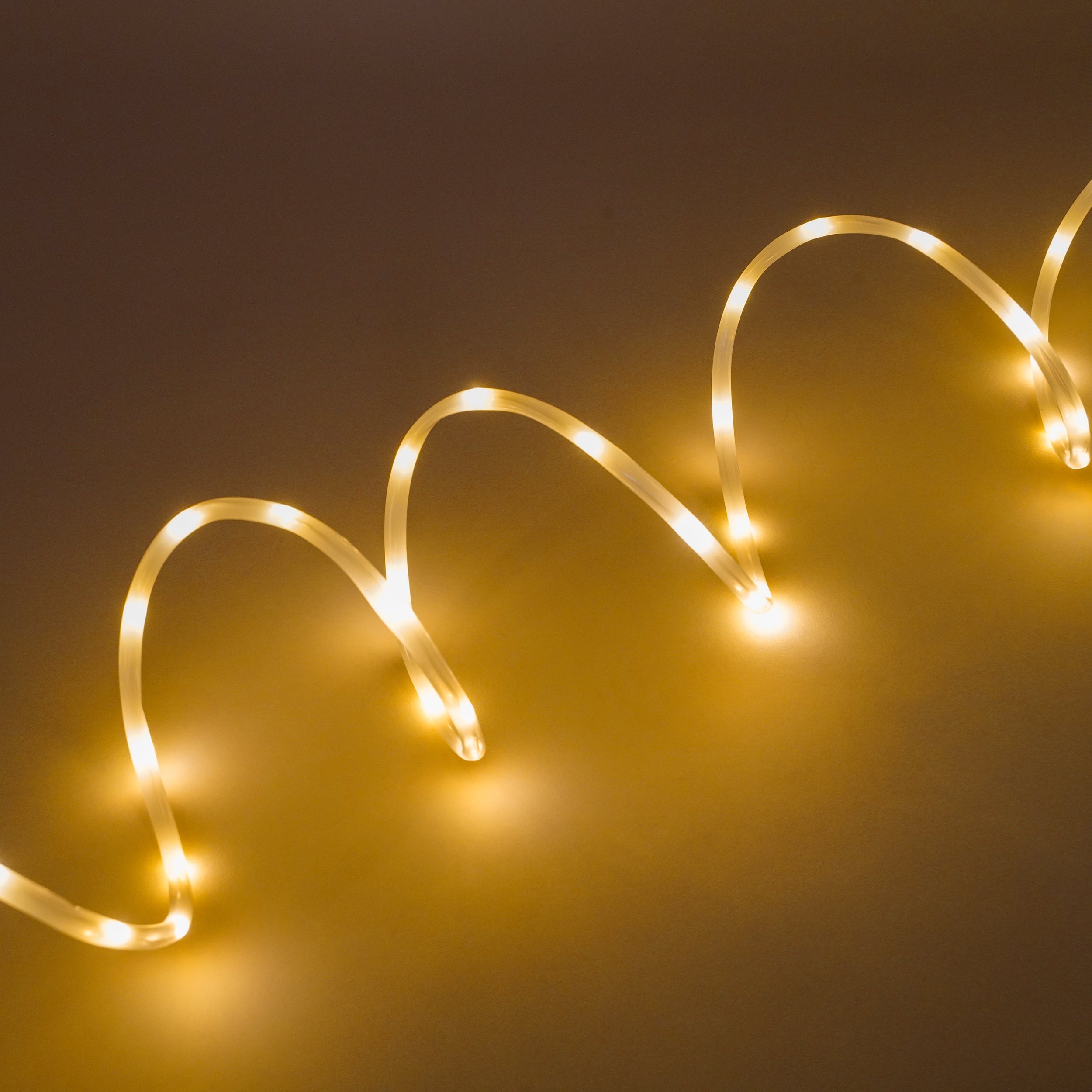 Solar Lichterschlauch mit 200 warmweißen LEDs