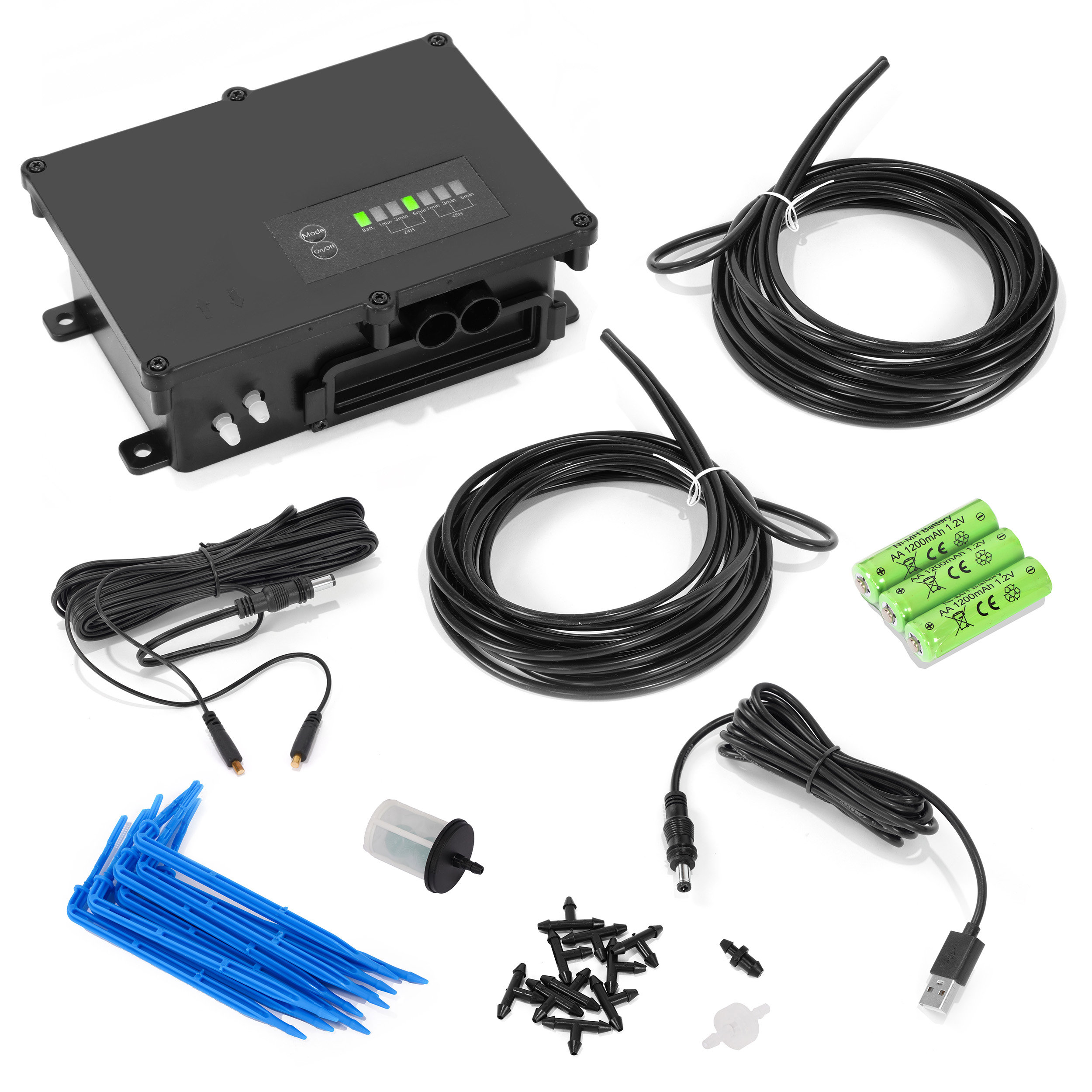 Akku / USB-Bewässerungsset mit 10 Pfeiltropfer