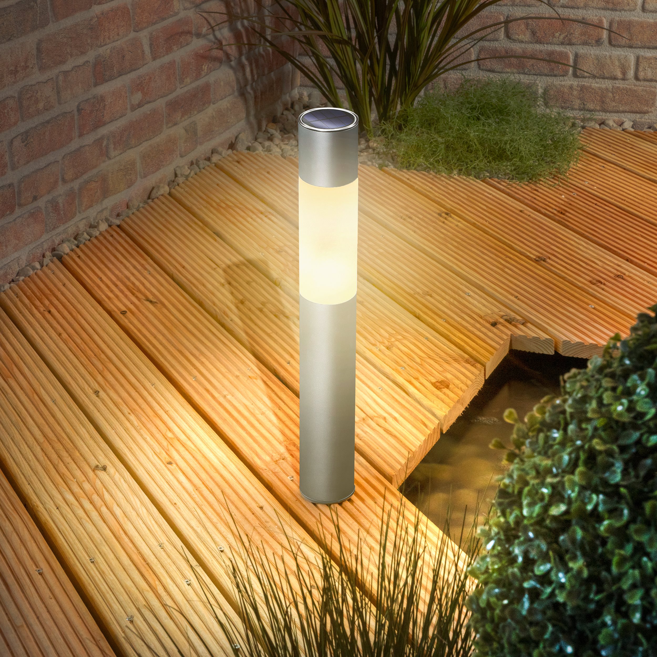 Moderne Solar Standleuchte Pole Light 50 cm DuoColor