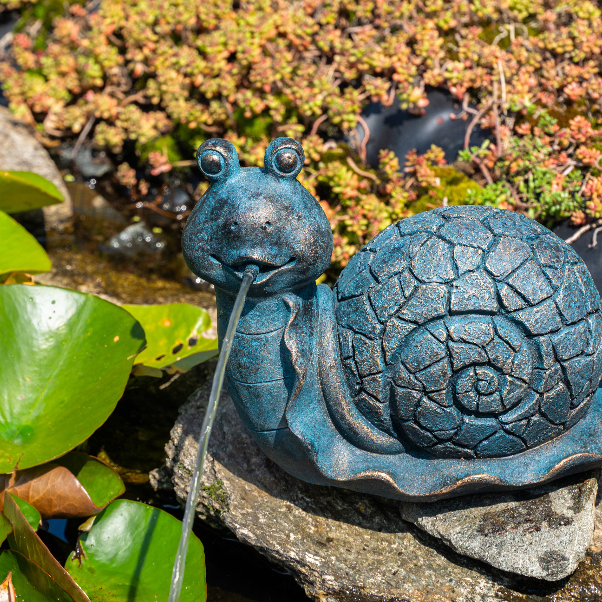 Solar Wasserspeier-Set Schnecke Emilius