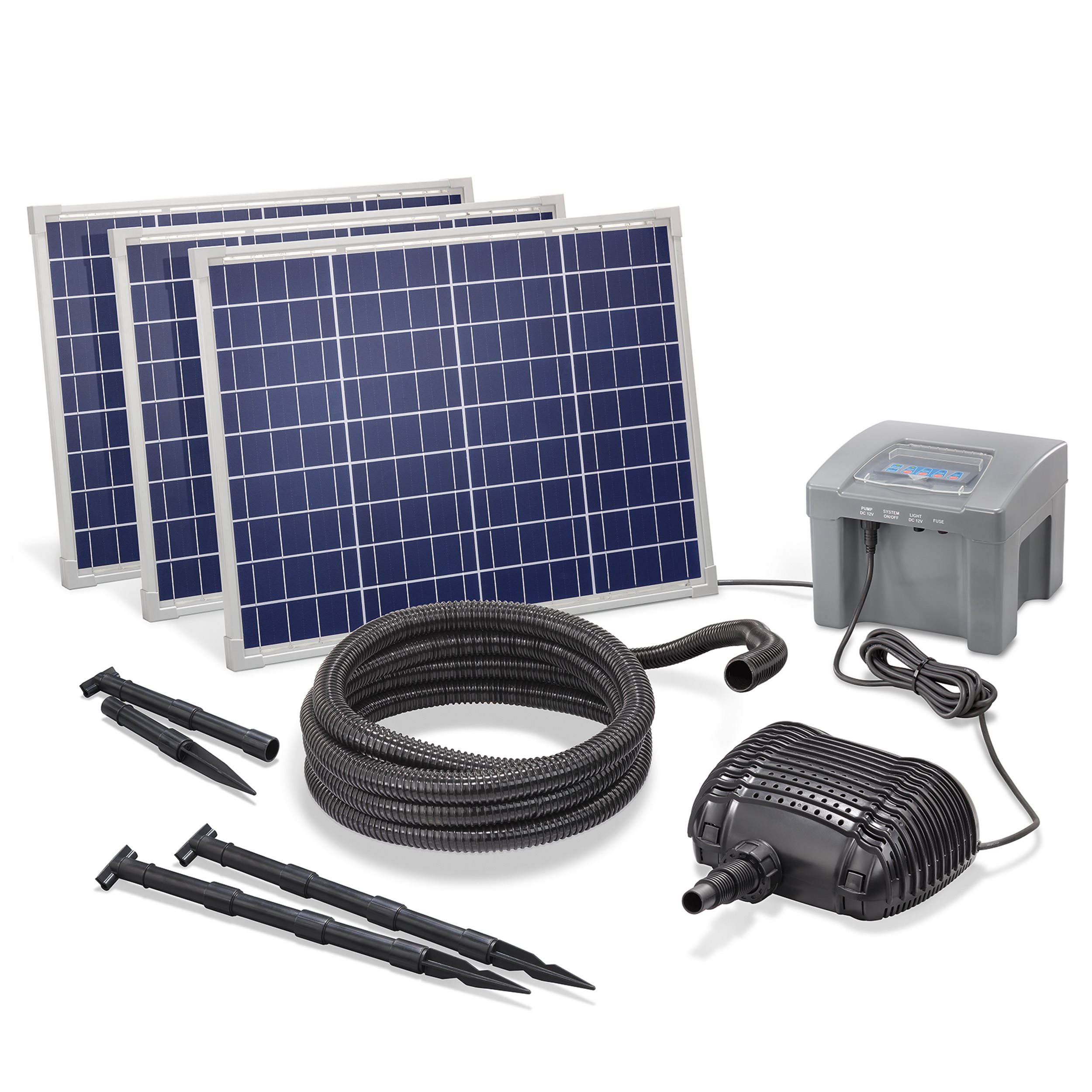 Solar Bachlaufpumpenset 150/4200 mit 24 Ah Pb Akkuspeicher