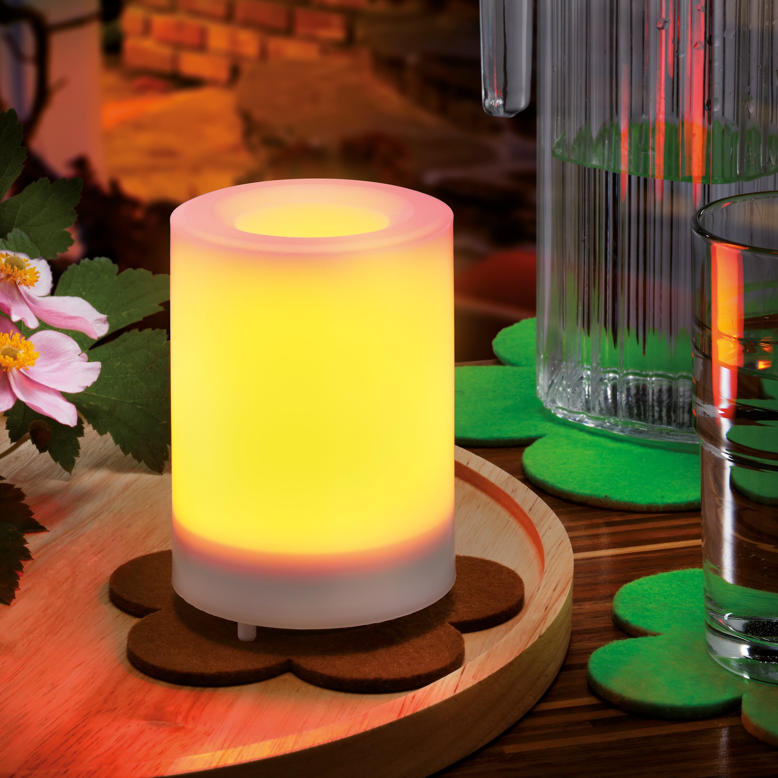 Solar Flackerkerze Mila 75 x 100 mm