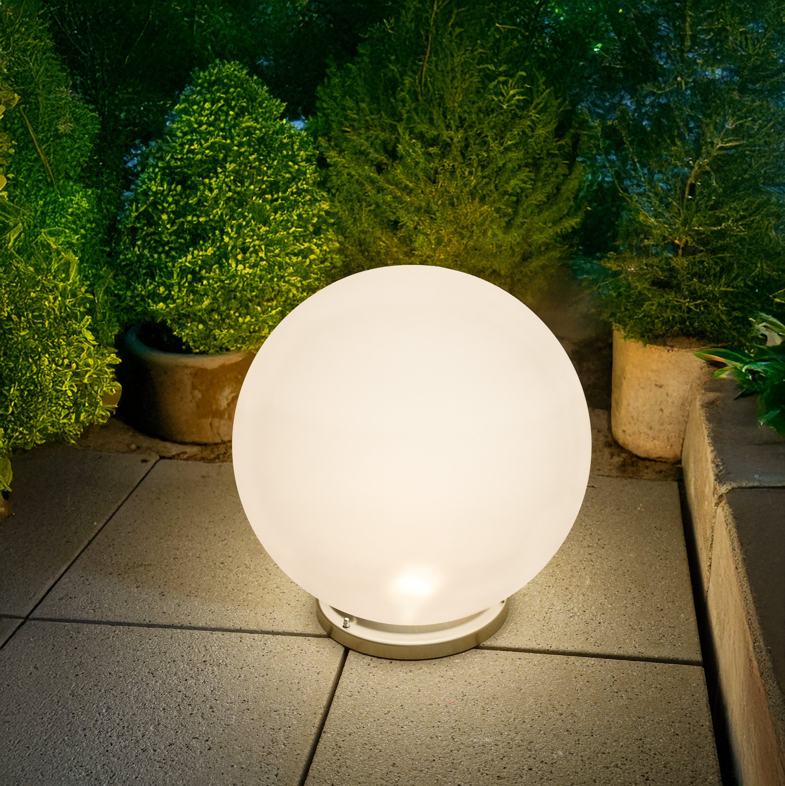 Solarkugel Liana ⌀ 40 cm mit Edelstahlsockel und Fernbedienung