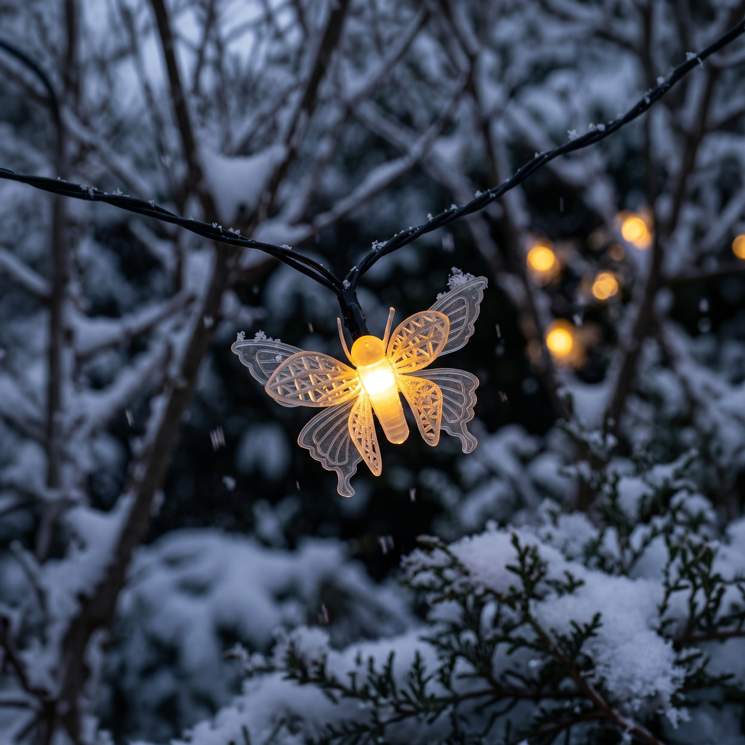 Solar Deko-Lichterkette mit Schmetterlingen