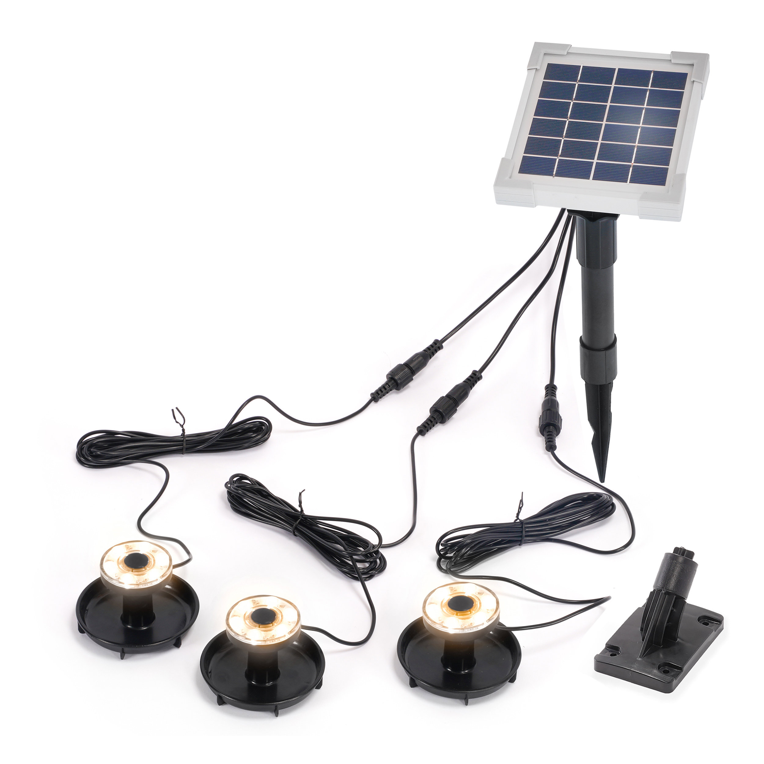 Solarstrahler Multispot Basic mit 3 Strahlern, 60 lm warmweiß