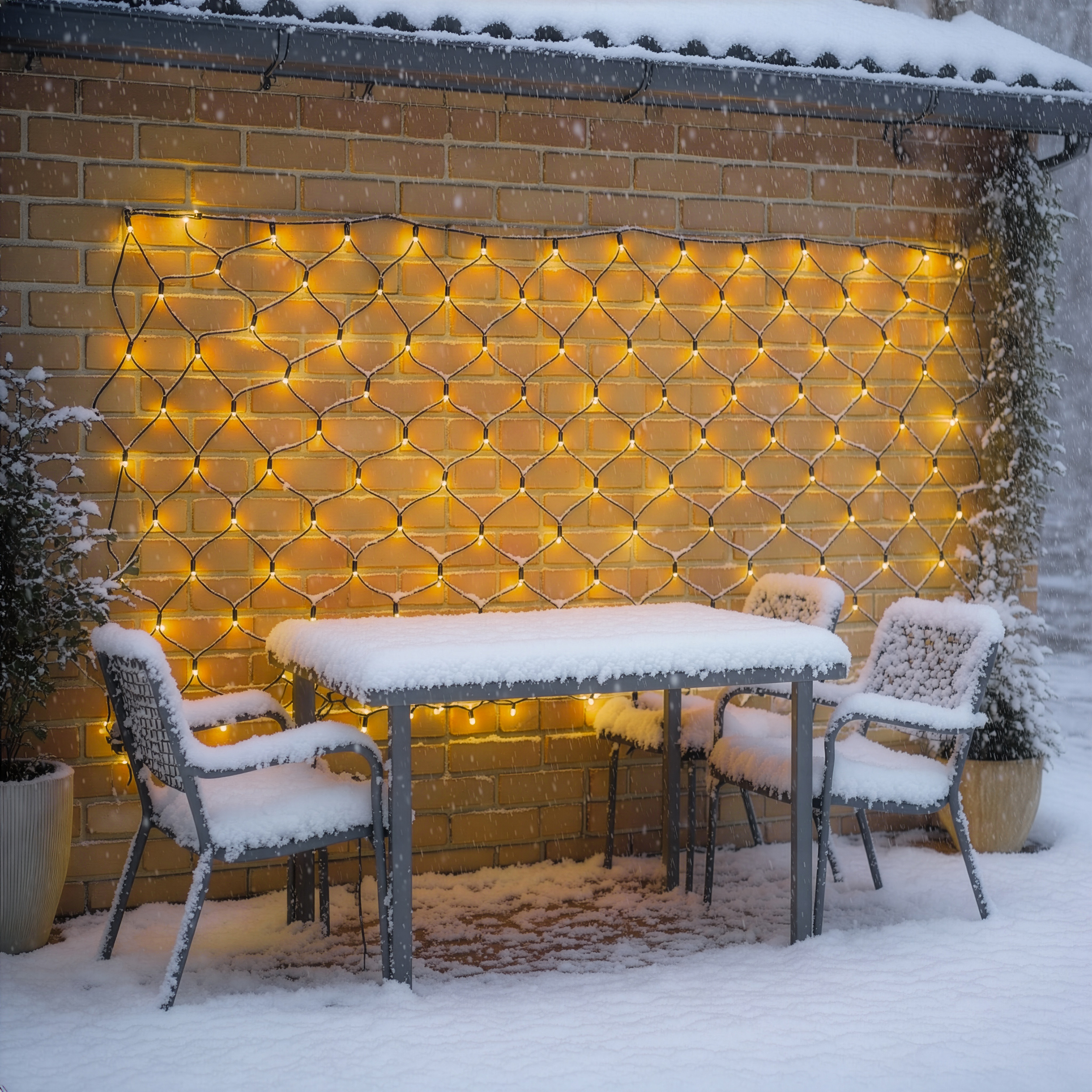 Solar Lichternetz mit 144 warmweißen LEDs