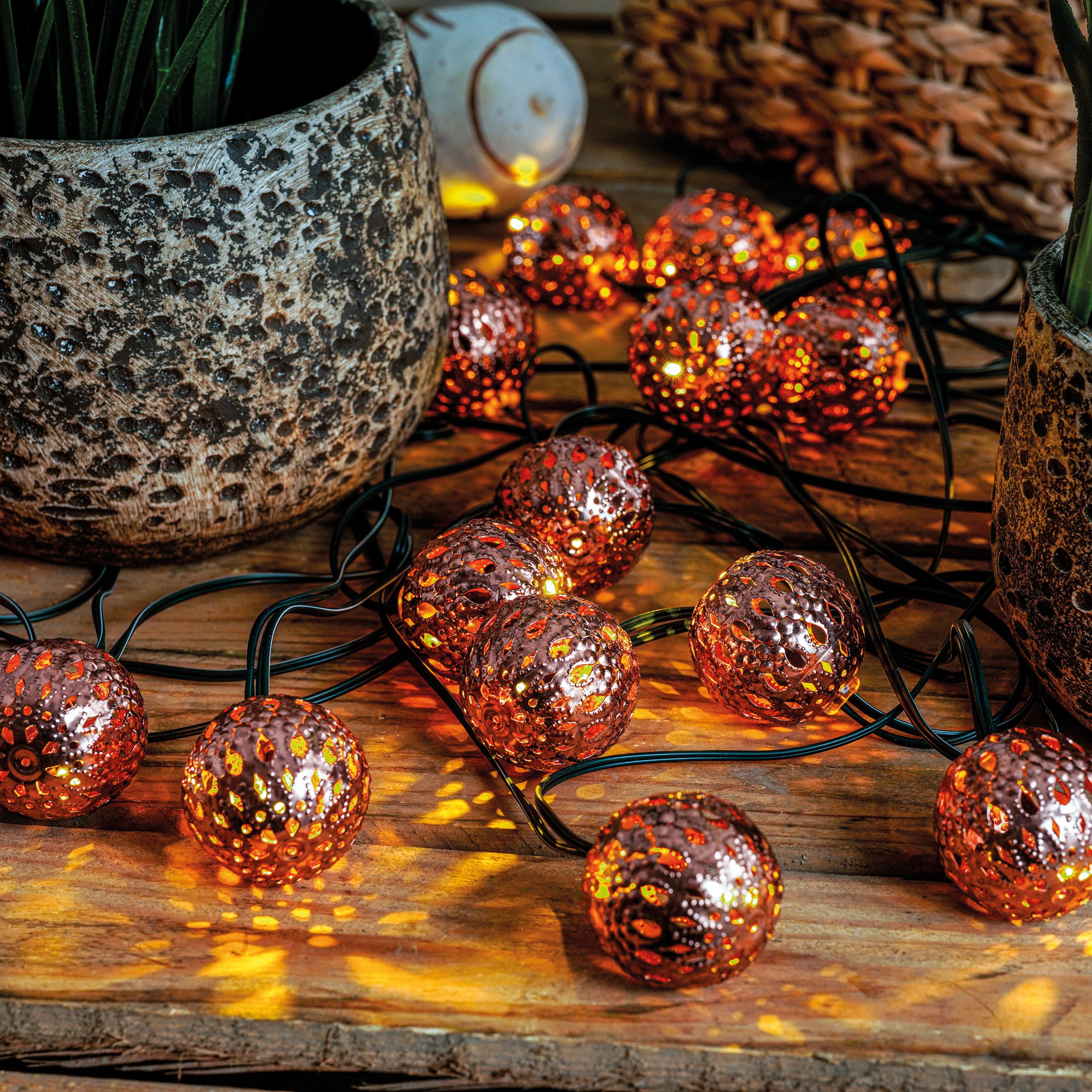 Orientalische Solar Lichterkette mit 20 warmweißen LEDs