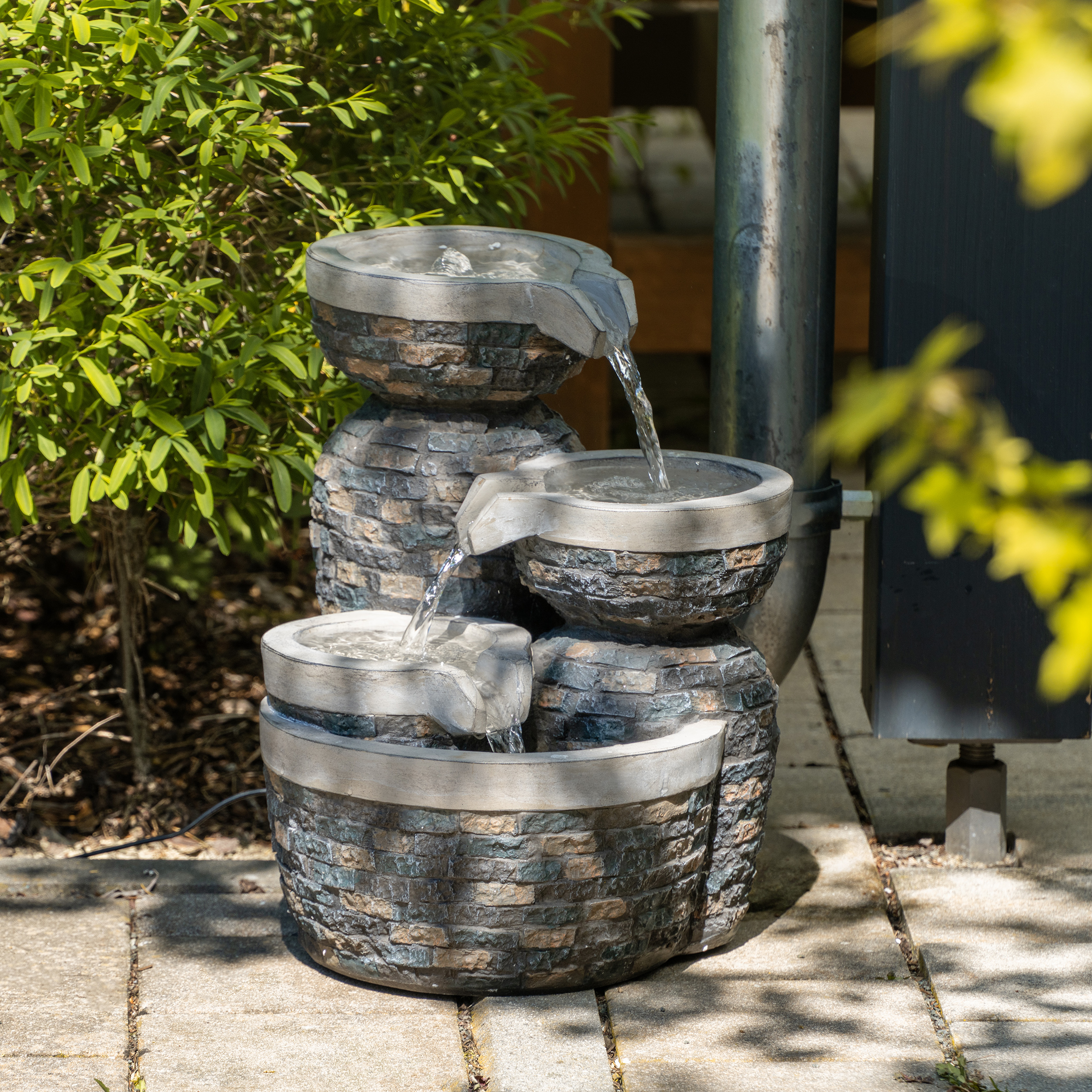 Solar Kaskadenbrunnen Bowl Fountain mit Direktbetrieb