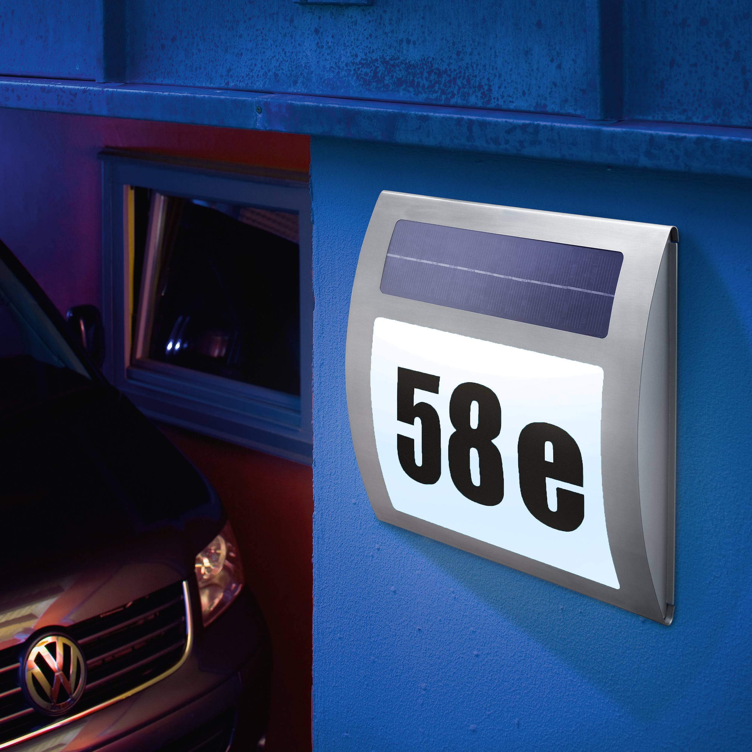 Solar Hausnummernleuchte Wave, kaltweiß