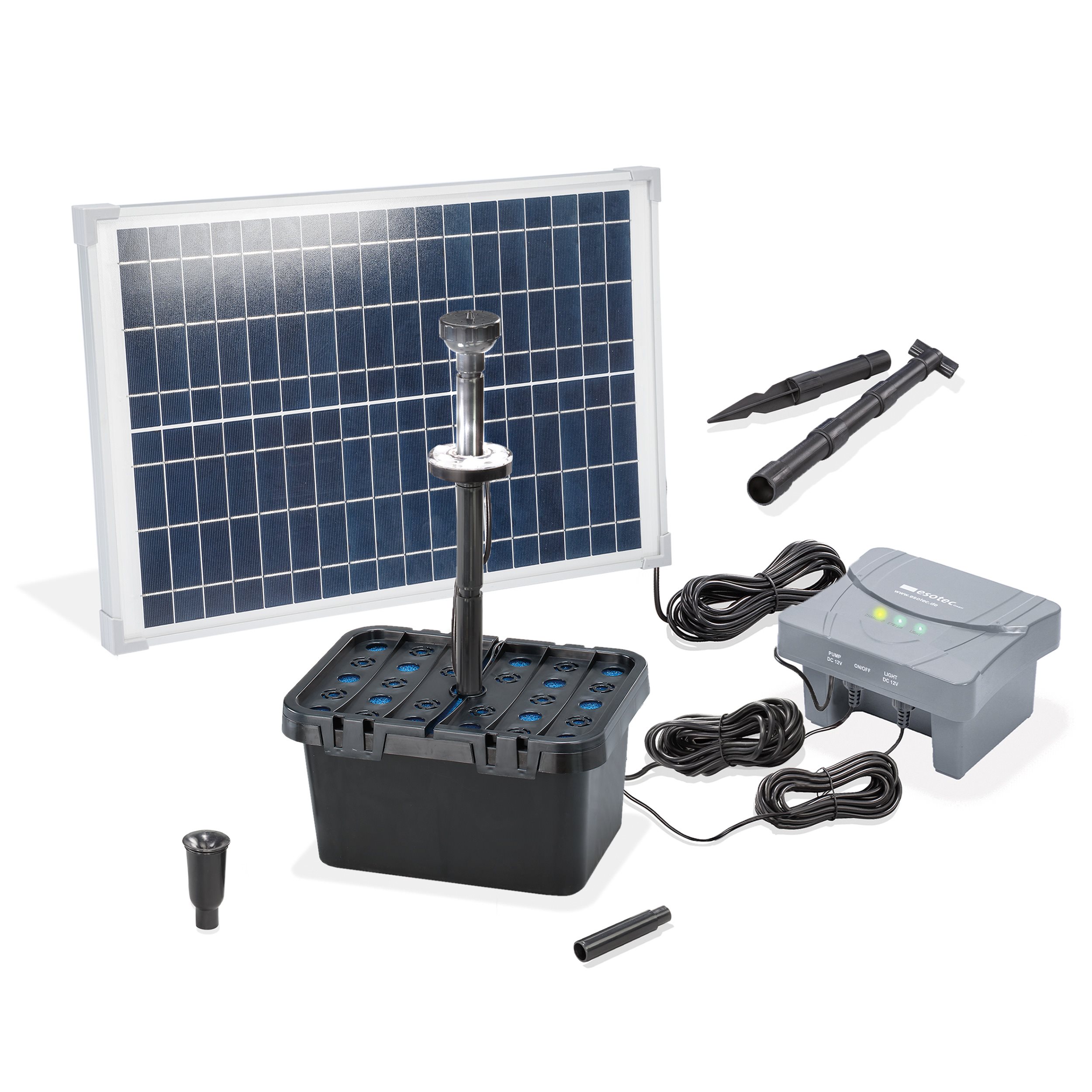 Solar Unterwasserfilter-Set 25/700 mit 6 Ah LiFePO4-Akkuspeicher