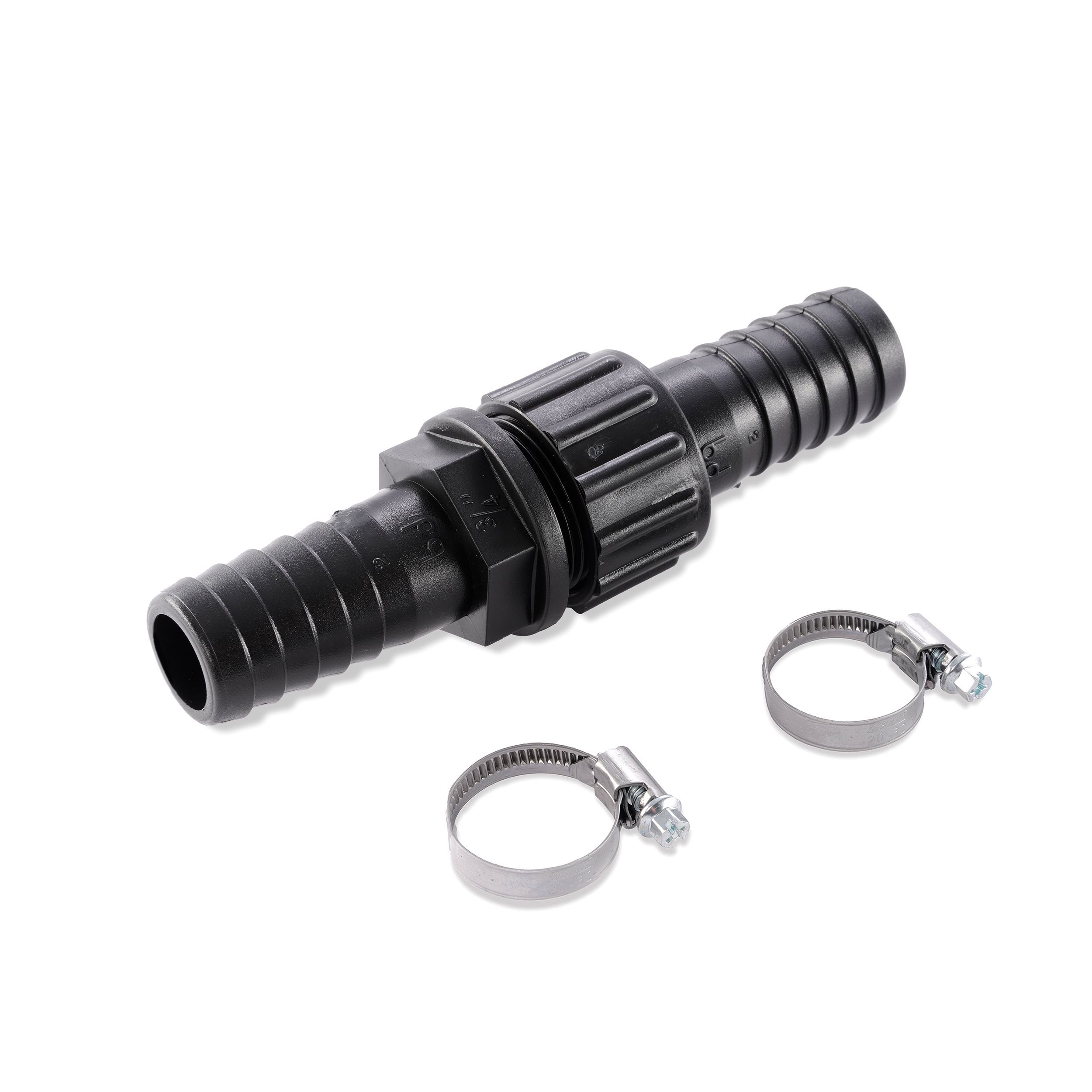 Schlauchverbinder 3/4" - 19 mm, inkl. 2 Schlauchschellen 