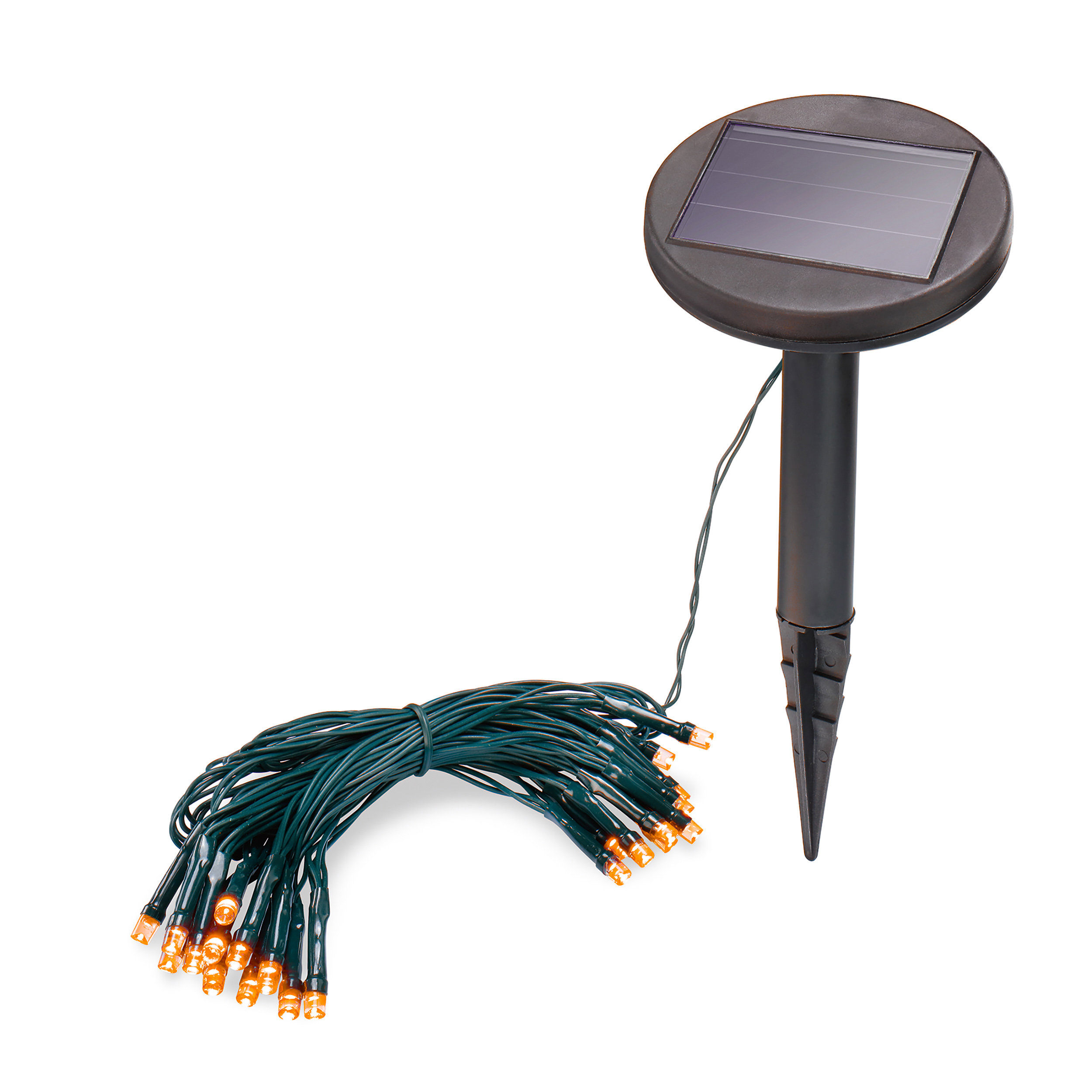 Solar Lichterkette mit 24 bernsteinfarbenen LEDs