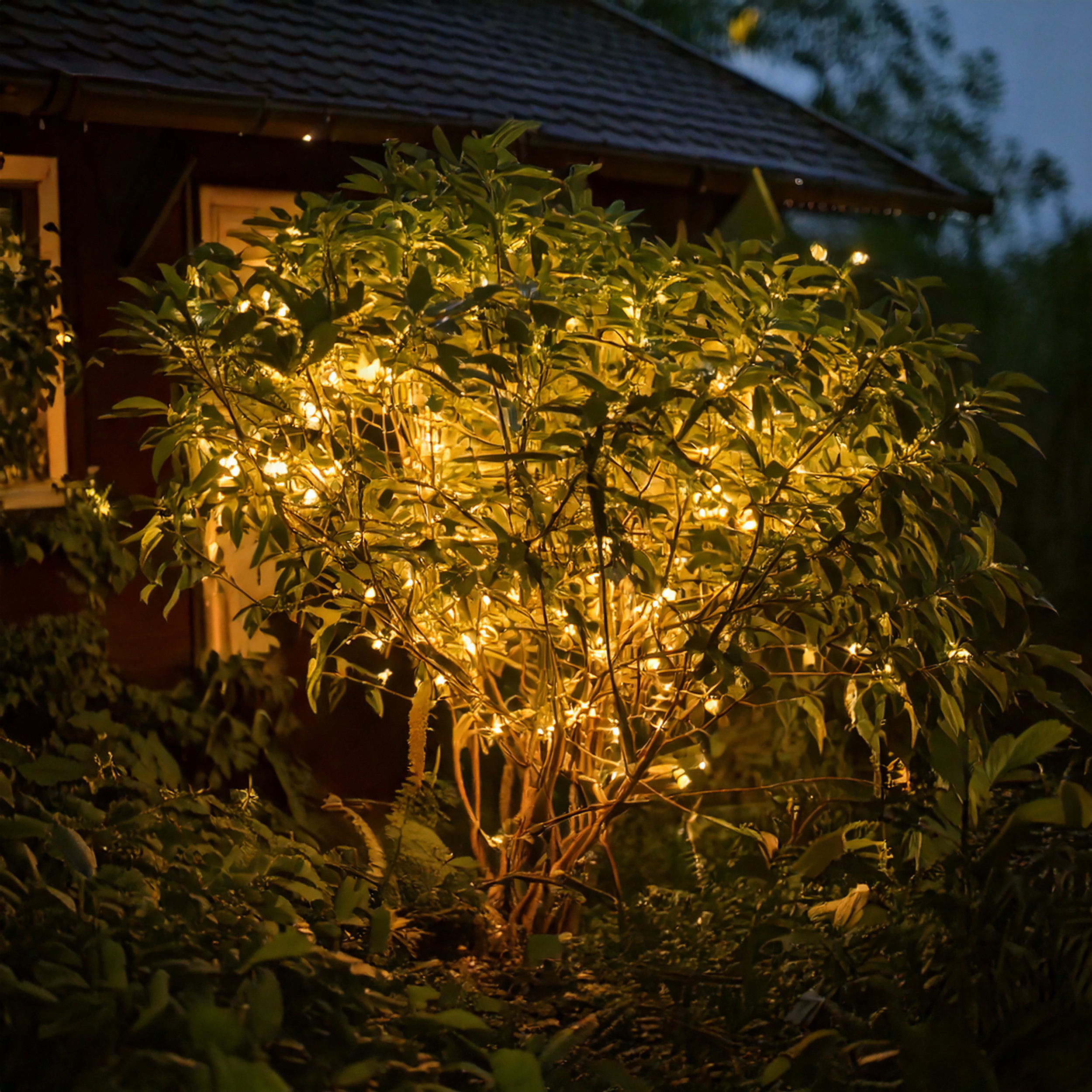 Solar Lichterkette mit 60 warmweißen LEDs