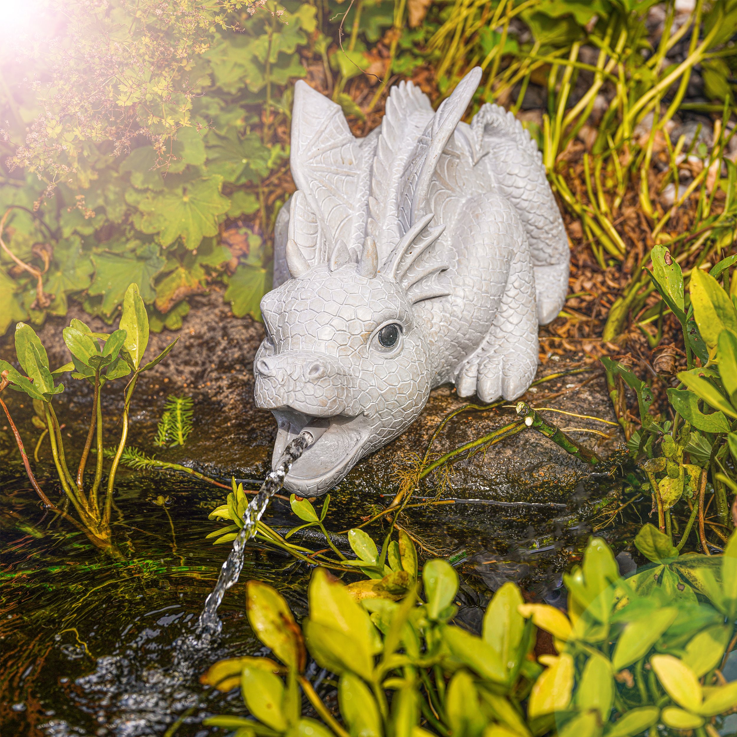 Solar Wasserspeier-Set Drache Grisu