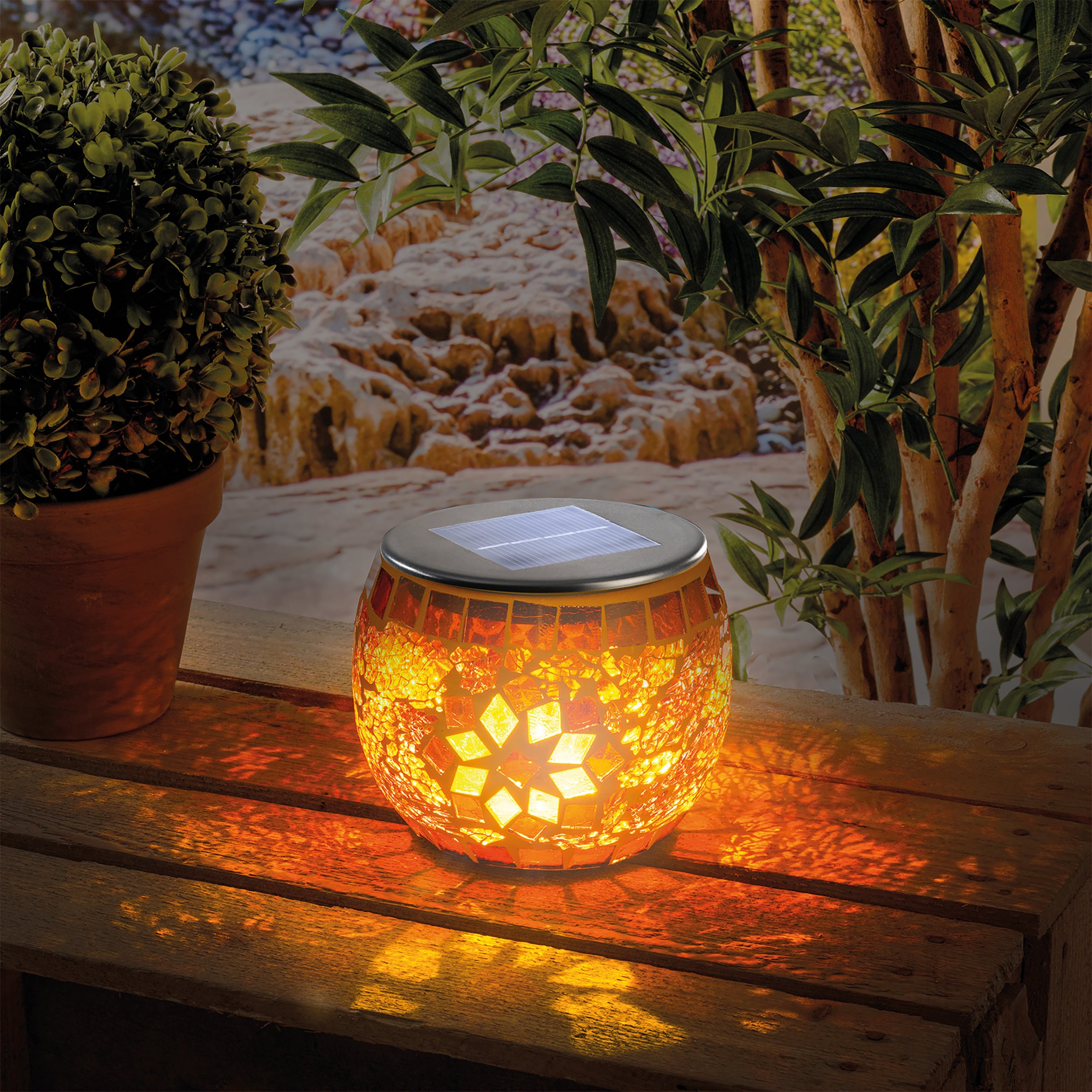 Solar Mosaik-Tischlampe Brilliant ⌀ 13 cm