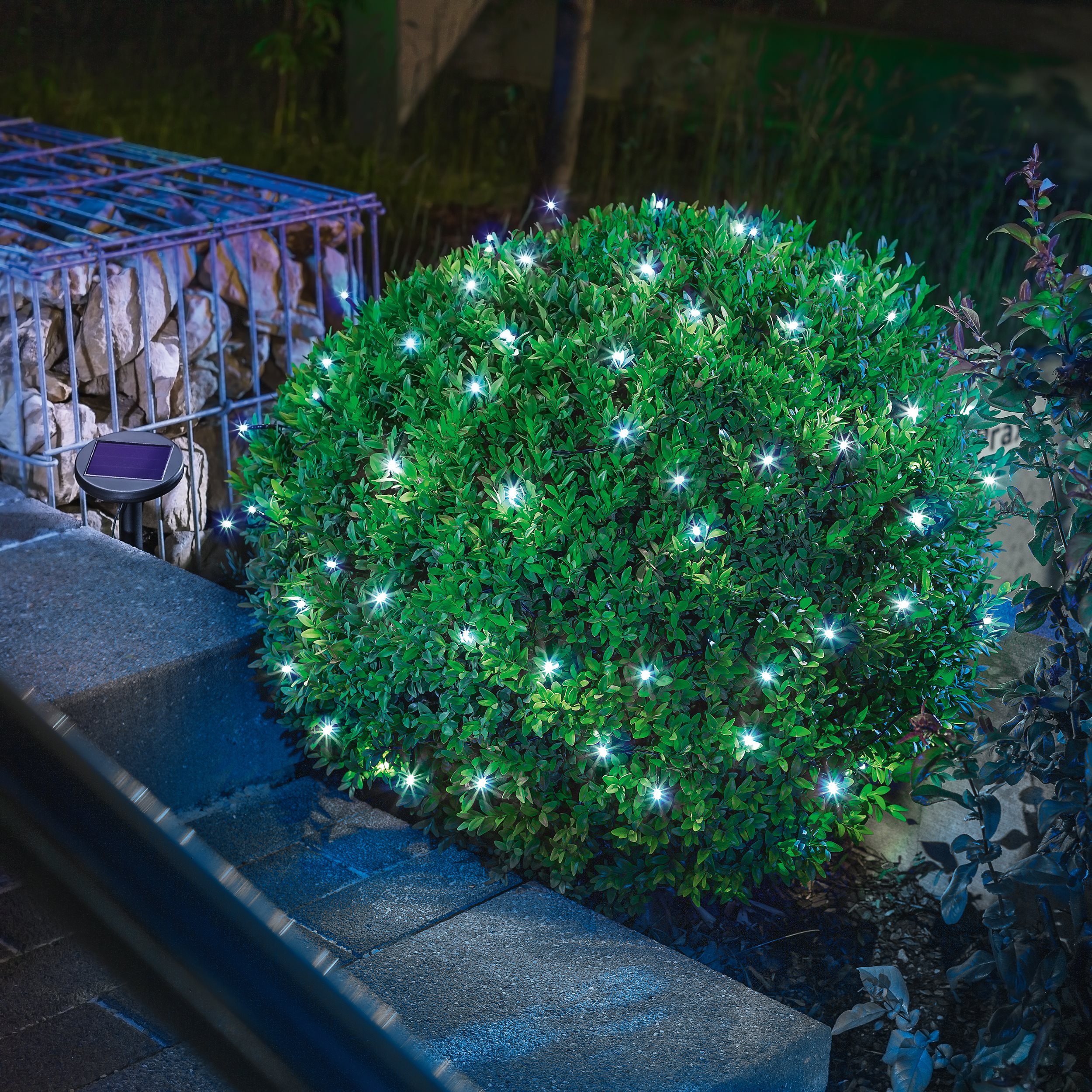 Solar Lichterkette mit 60 kaltweißen LEDs