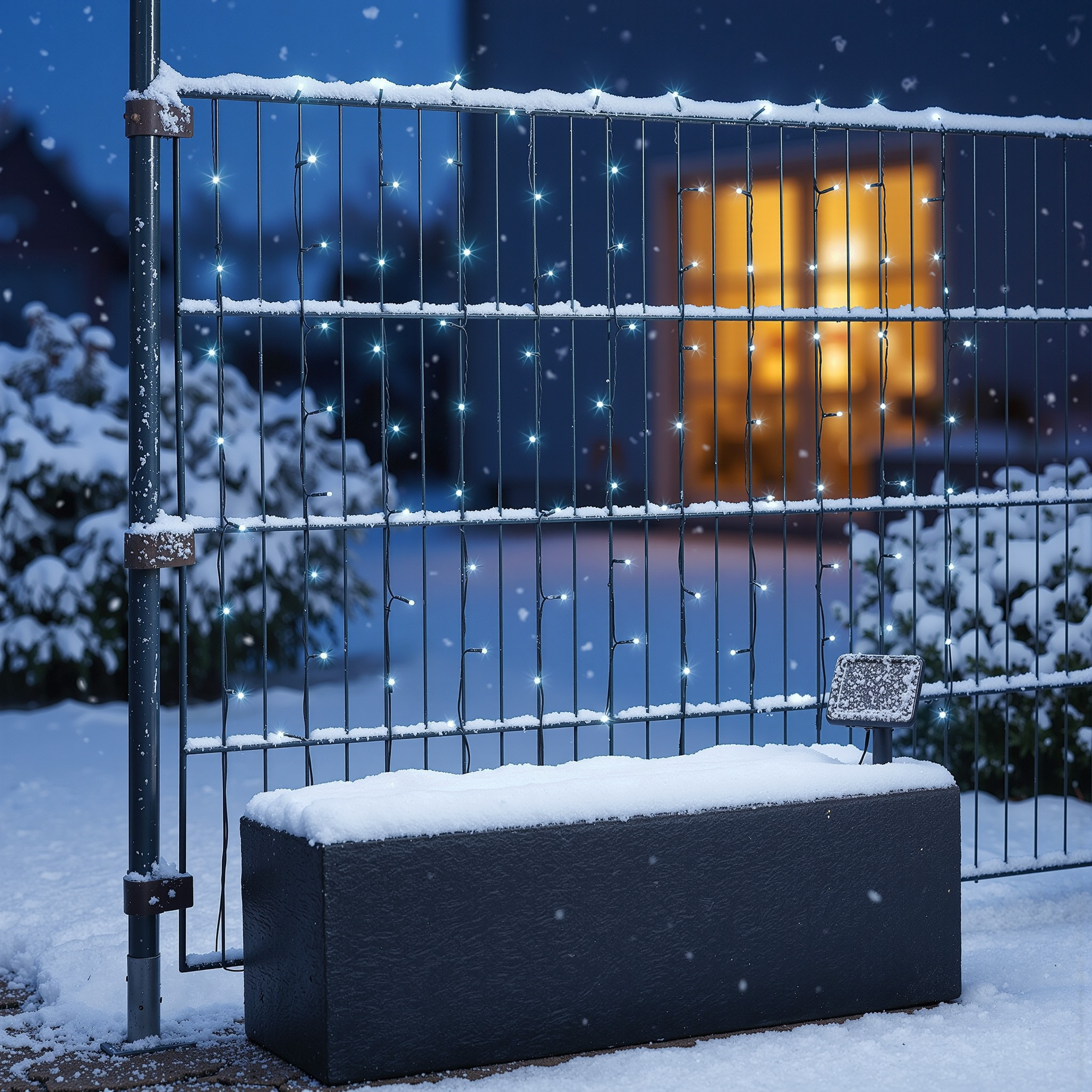 Solar Lichterkette mit 100 kaltweißen LEDs