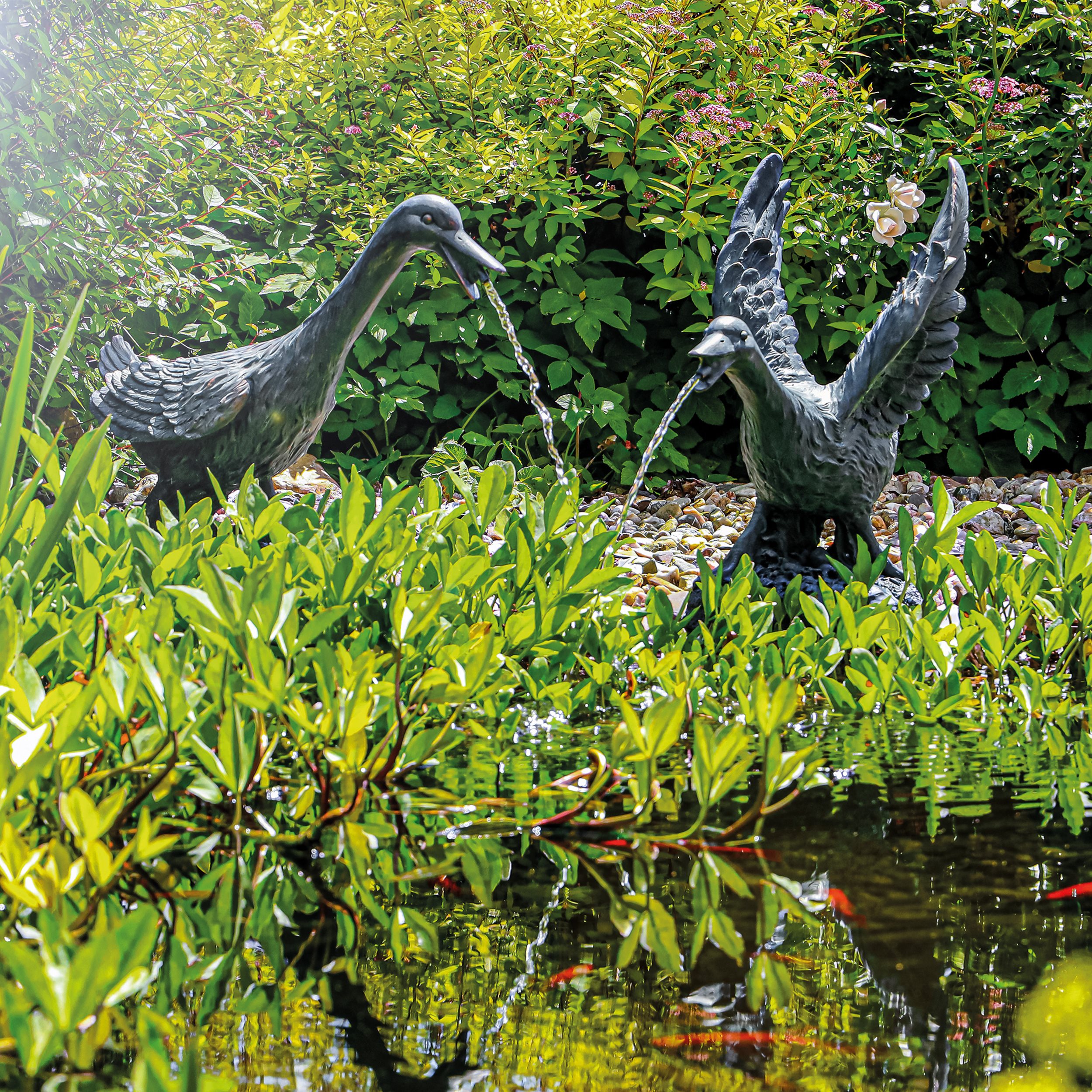 Solar Wasserspeier-Set Gänse Erna & Gustav