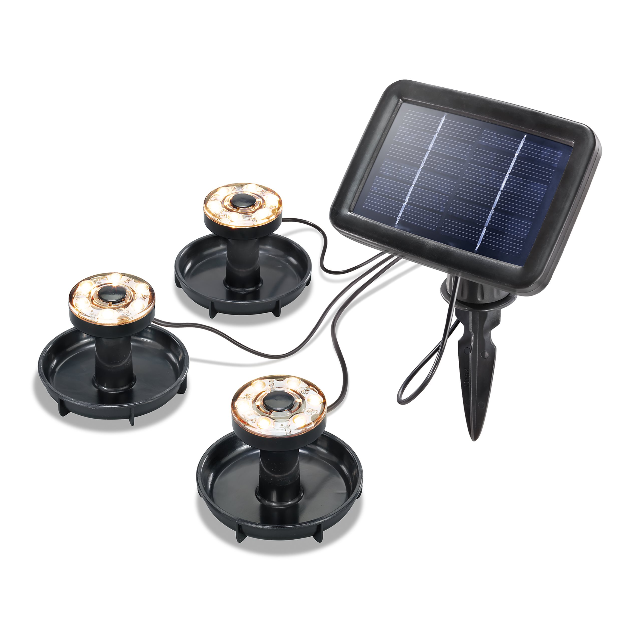3er-Set Solar Unterwasserleuchten Splash, 15 lm warmweiß