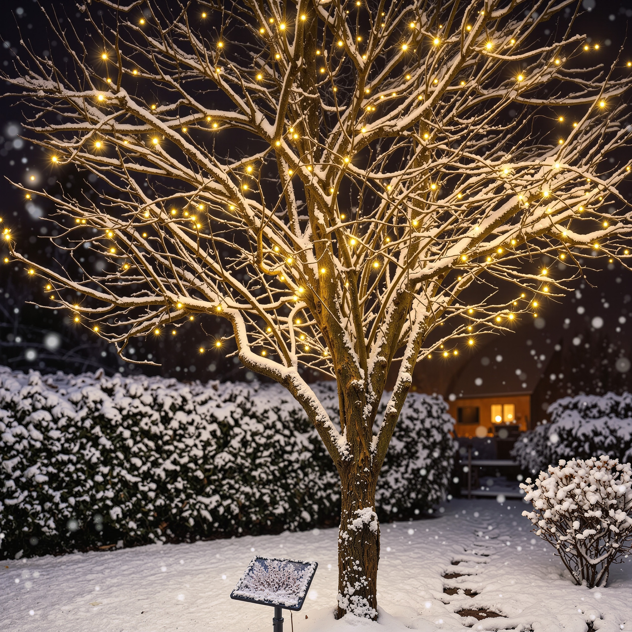 Solar Lichterkette mit 200 warmweißen LEDs