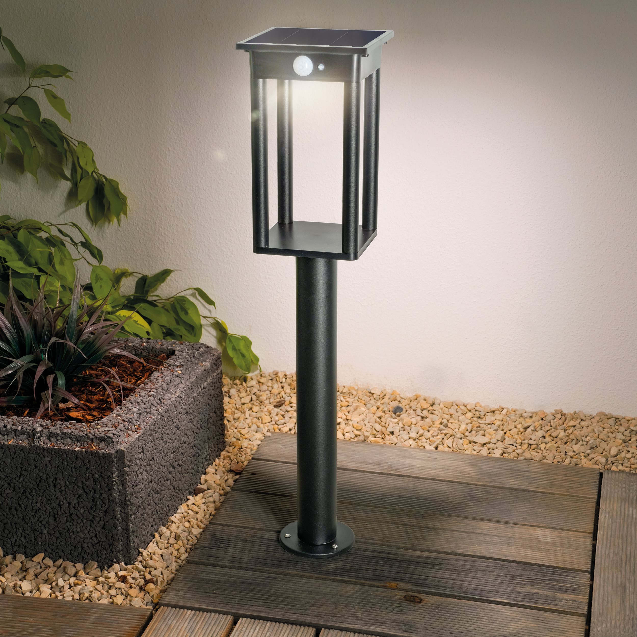 Solar Laternen-Standleuchte Termoli 66 cm mit Sensor
