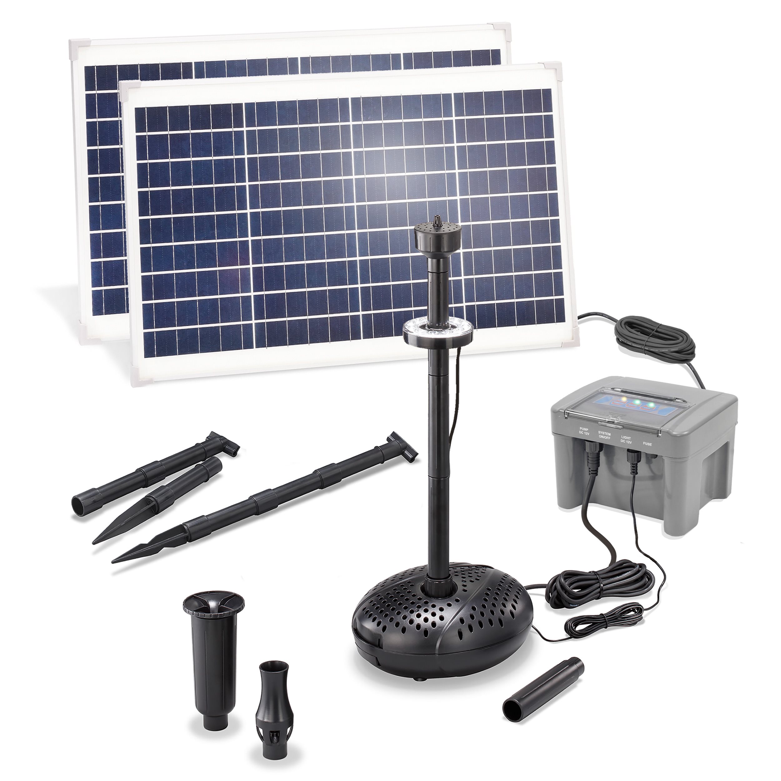 Solar Teichpumpenset 70/2800 mit 12 Ah LiFePO4 Akkuspeicher