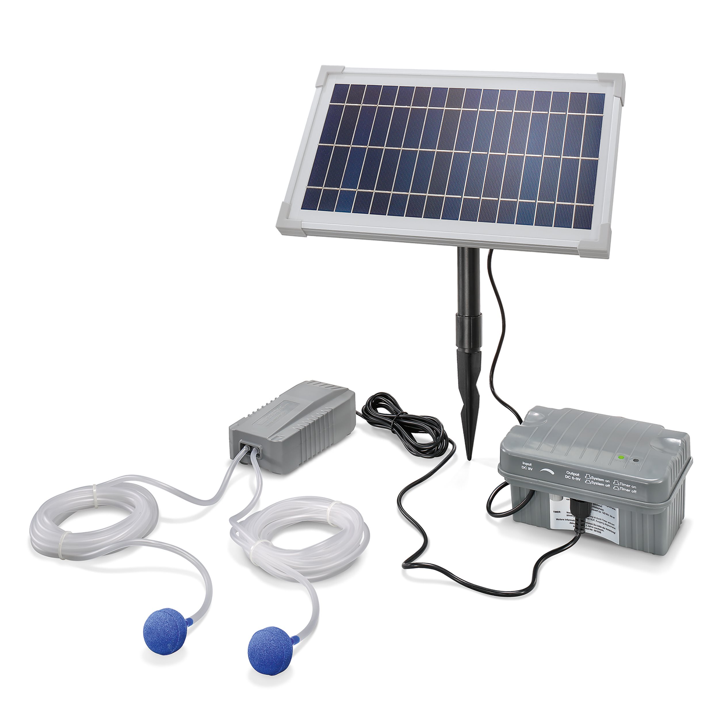 Solar Teichbelüfterset 8/200 mit 3,2 Ah Pb Akkuspeicher