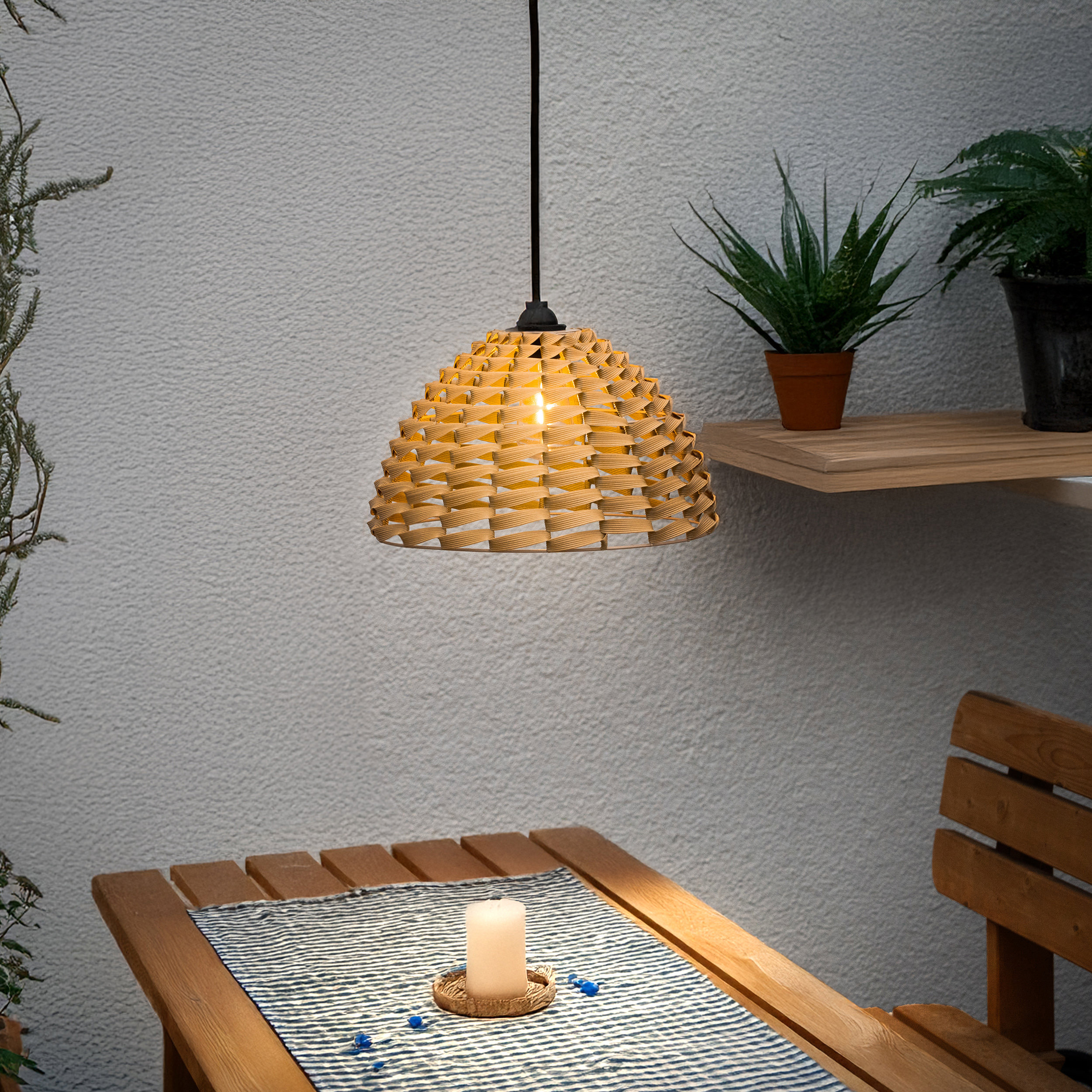 Solar Hängeleuchte Shinara warmweiß