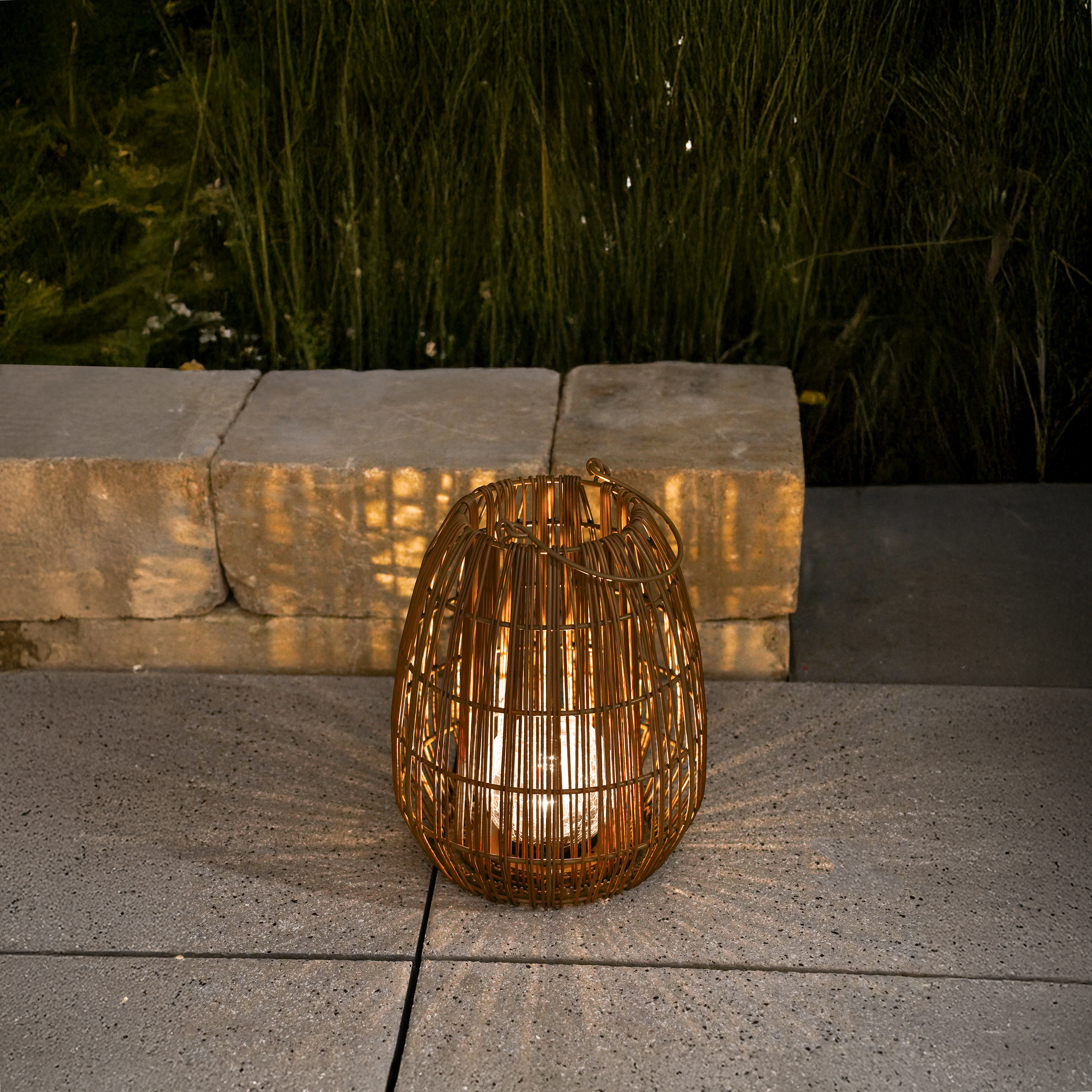 Solar Windlicht Isabella 28 cm im Boho-Stil