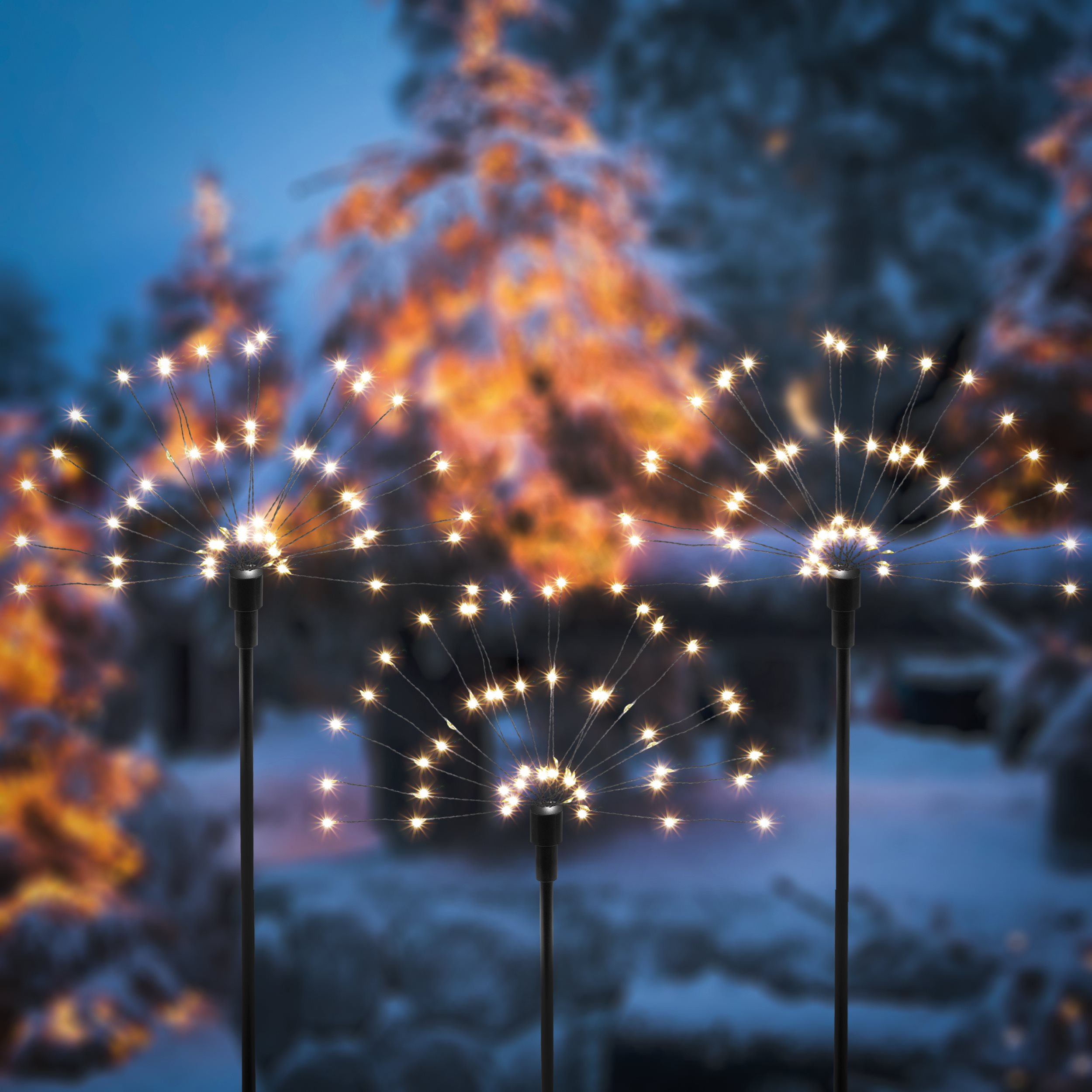 Solar Wunderkerzen im 3er-Set mit 180 LEDs