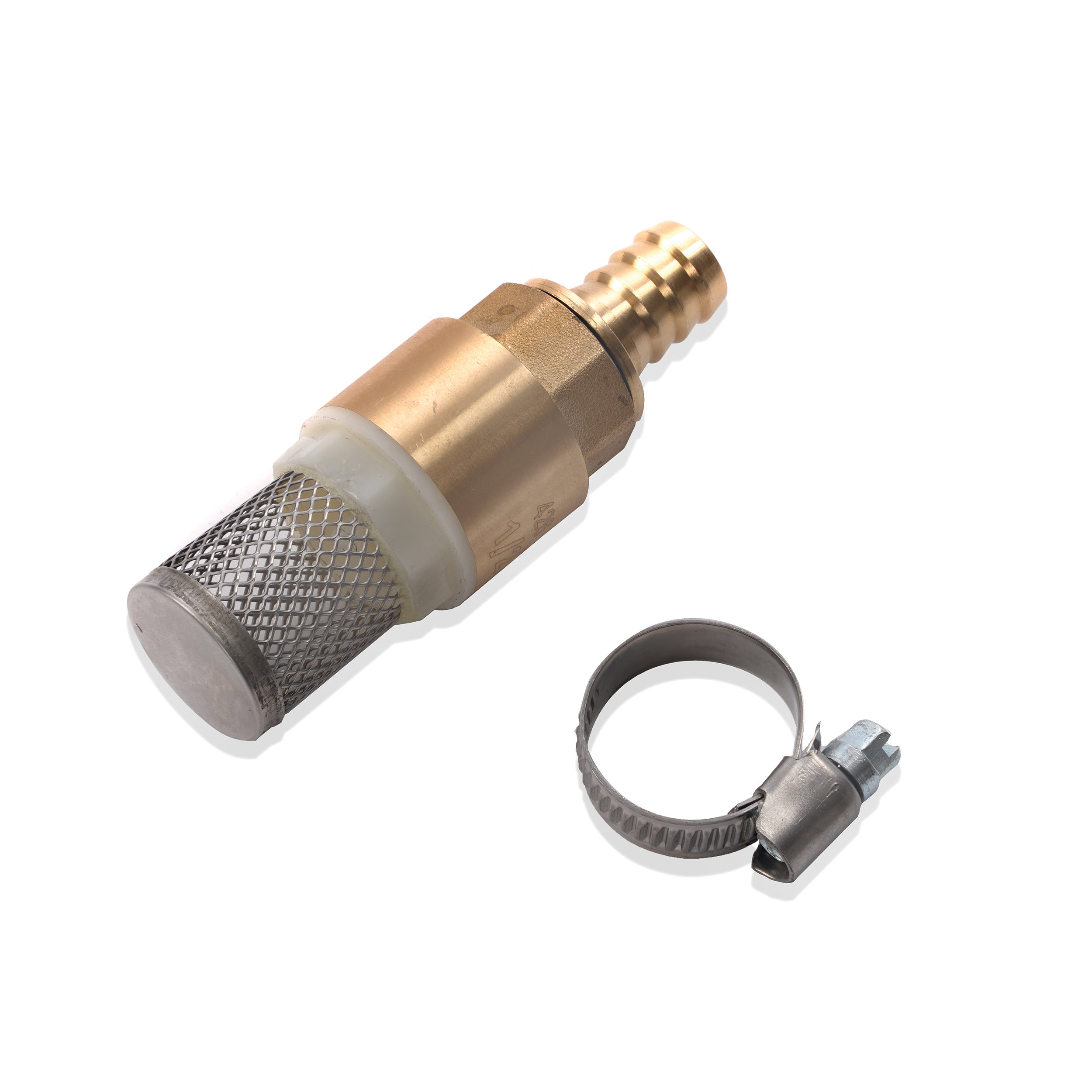 Ansaugfilter mit Rückschlagventil 1/2" mit Schelle