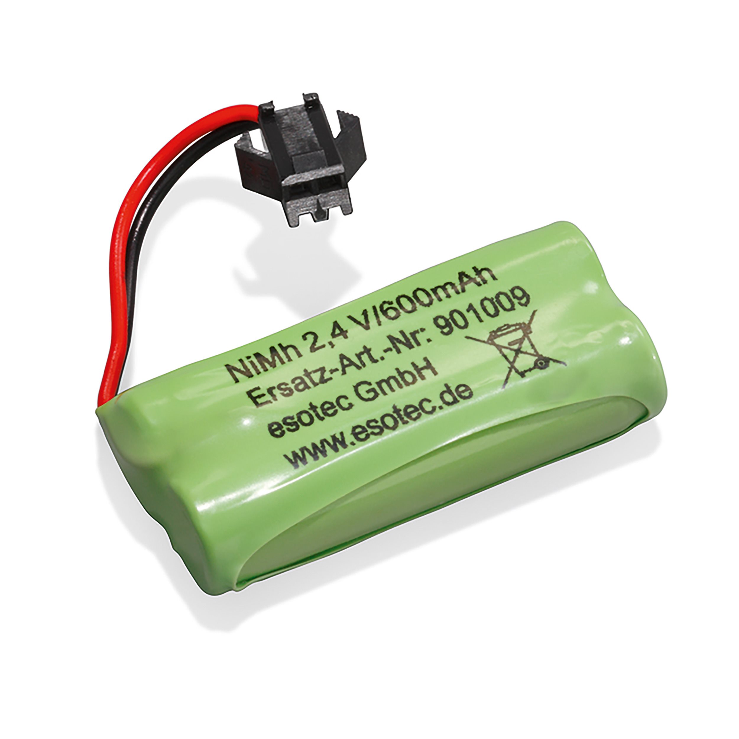 Akku NiMh 2,4 V 600 mAh - Baugröße Micro mit Stecker schwarz