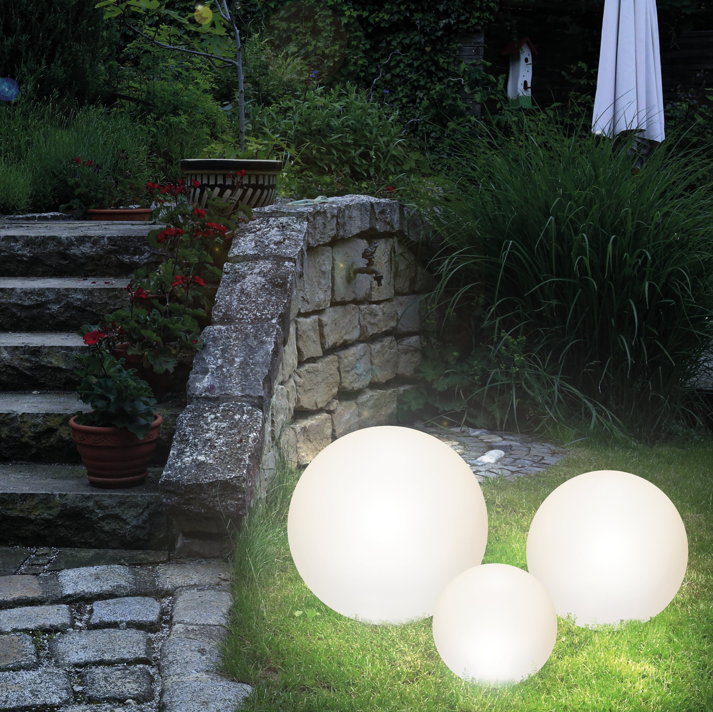 Solarkugeln Siena im 3er-Set - ⌀ 20, 30 und 40 cm