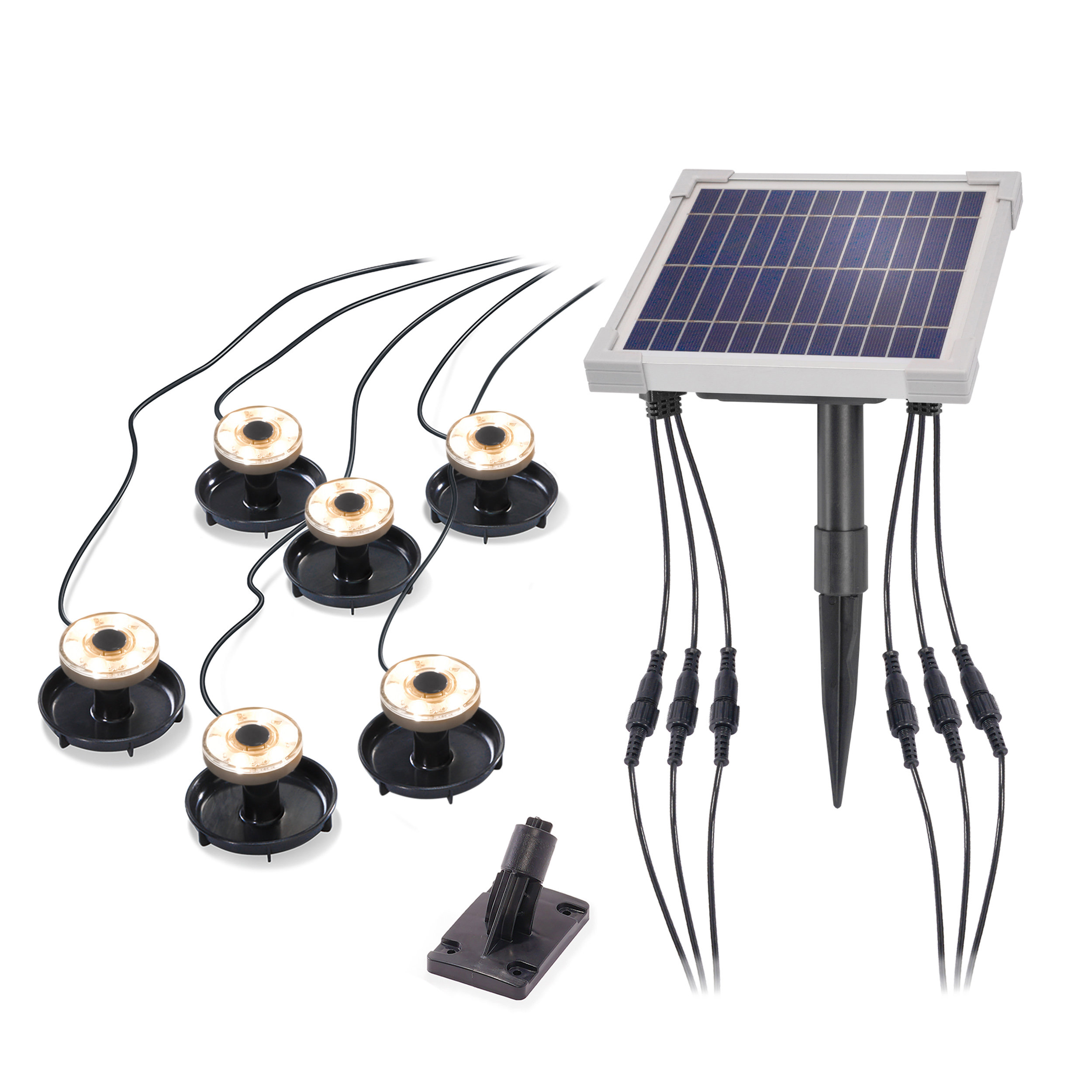 Solarstrahler Multispot Basic mit 6 Strahlern, 120 lm warmweiß