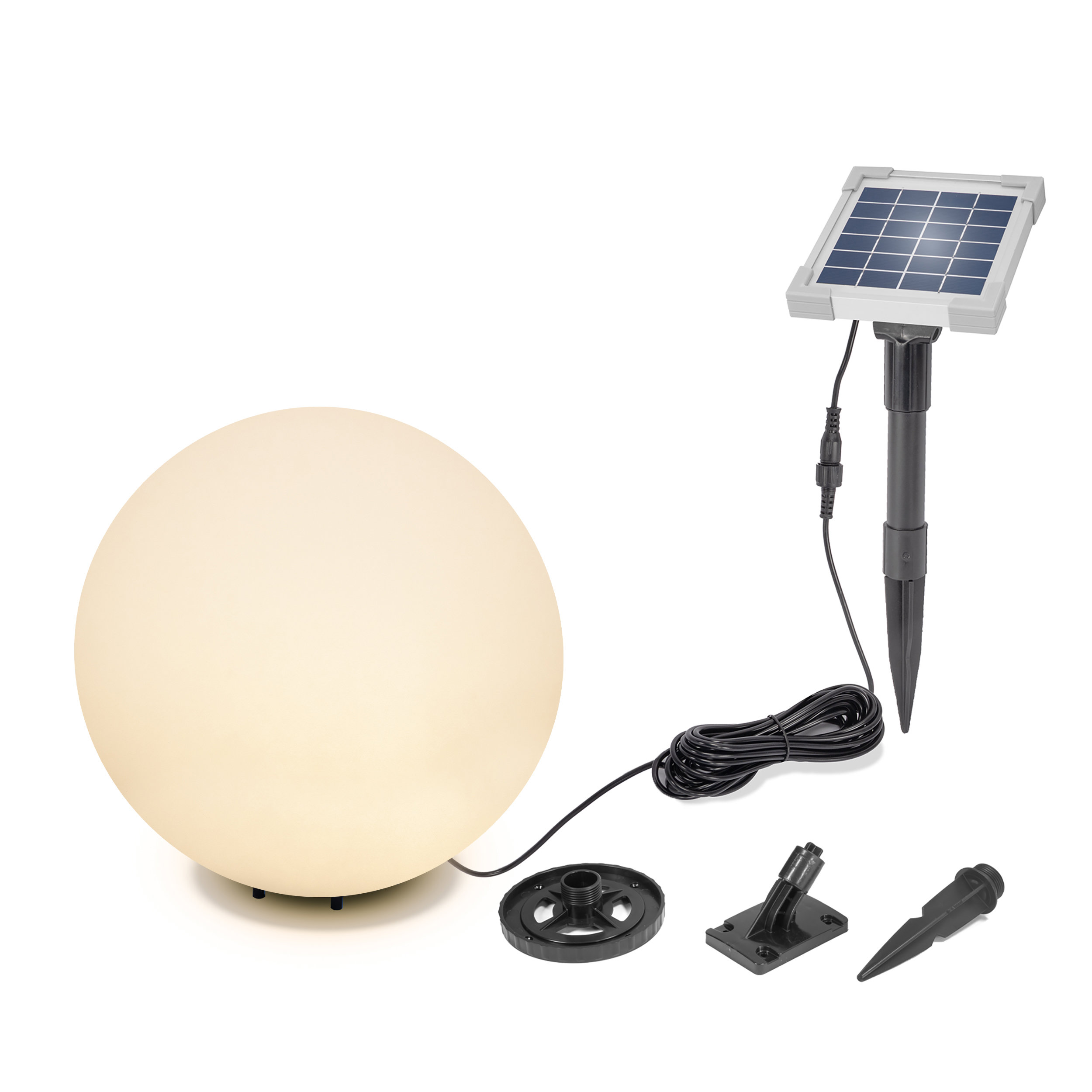 Solar Deko-Leuchtkugel 30 cm mit externem 2 W Solarmodul