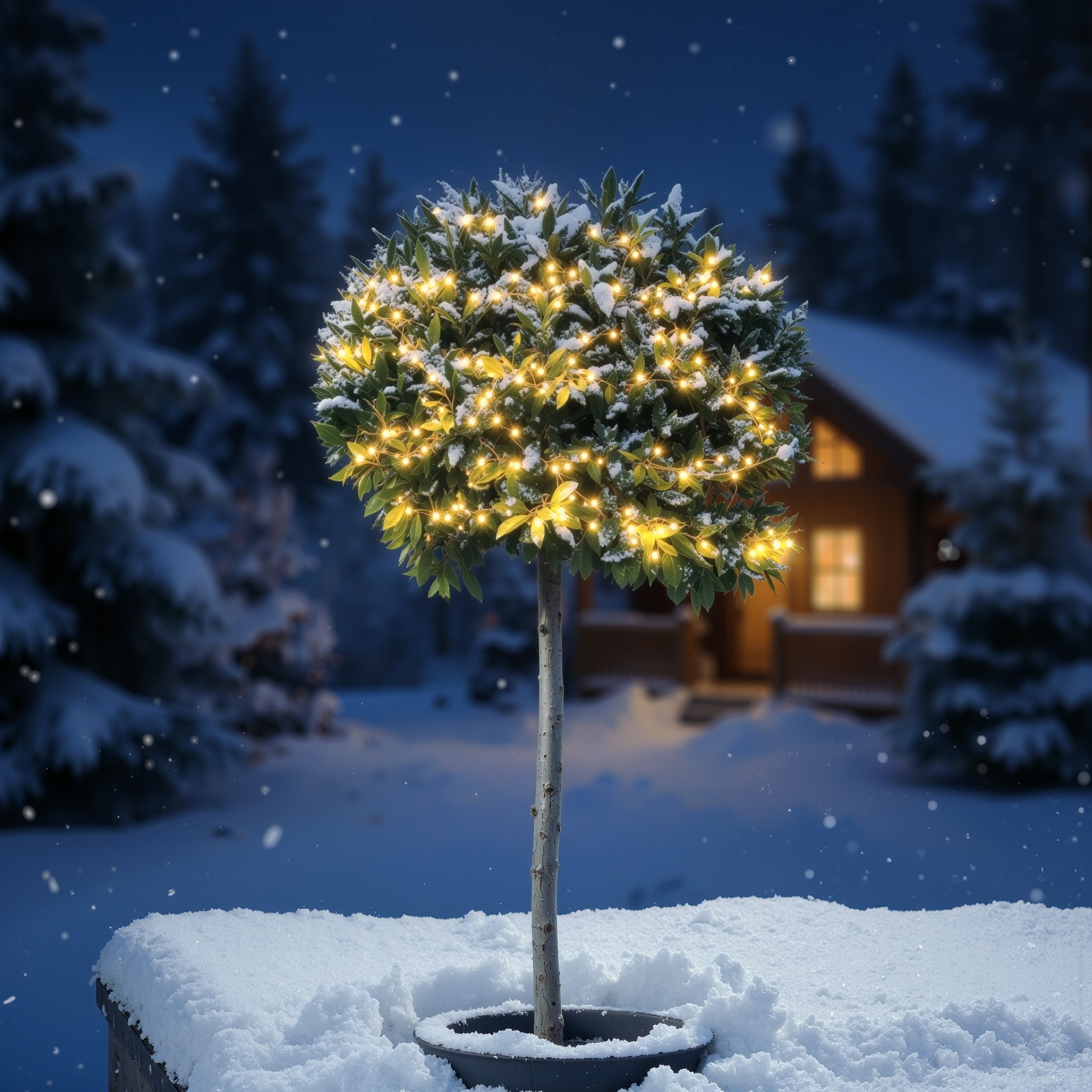 Solar Cluster-Lichterkette mit 200 warmweißen LEDs