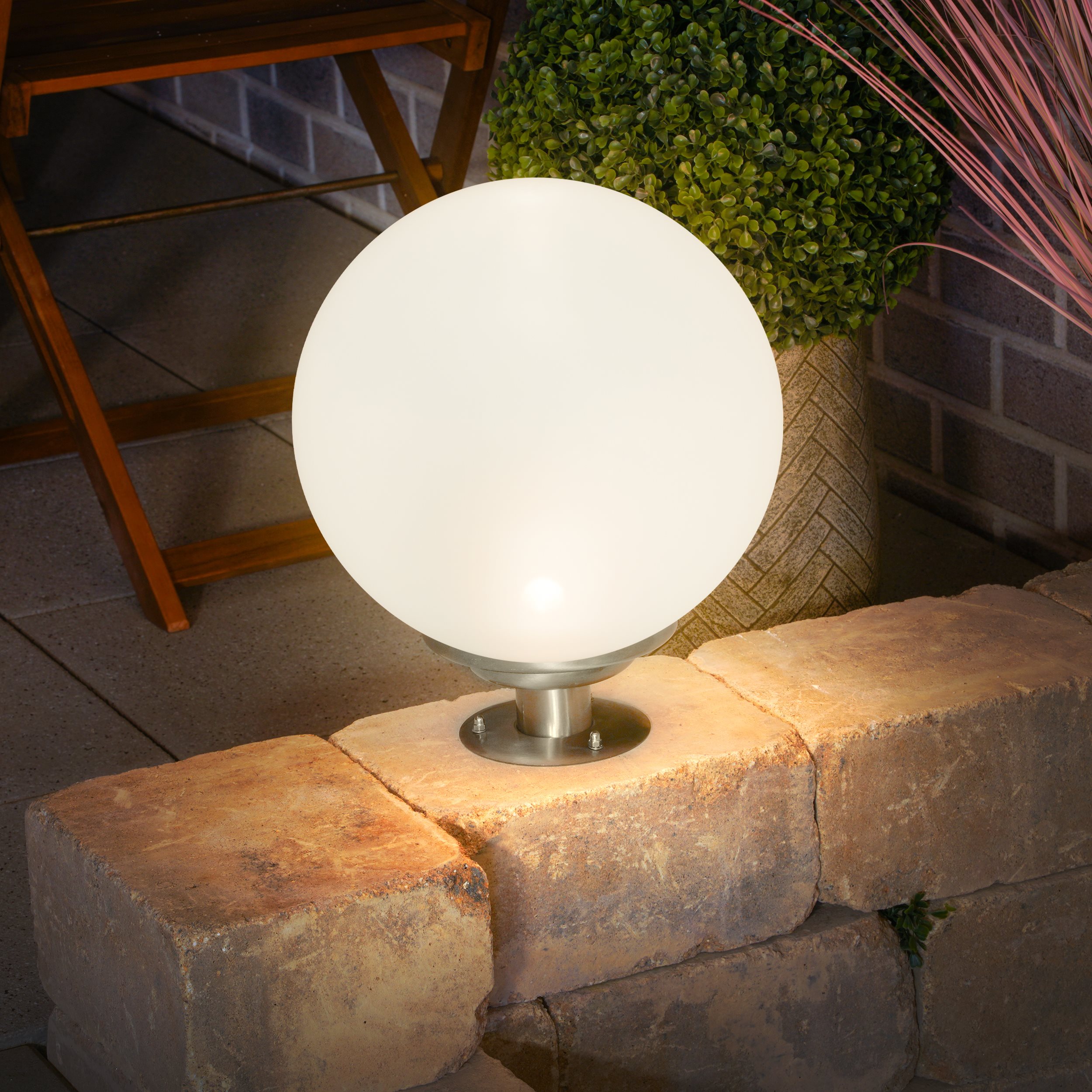 Solarkugel ⌀ 30 cm mit Edelstahl-Standfuß