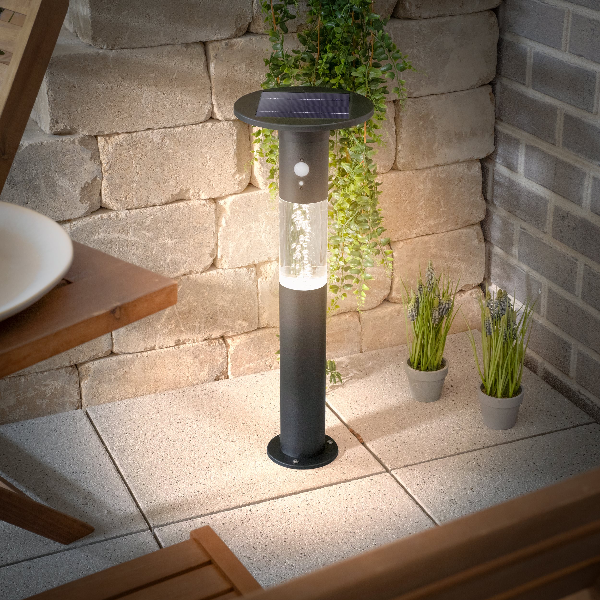 Solar Sensor-Sockelleuchte Biella 60 cm