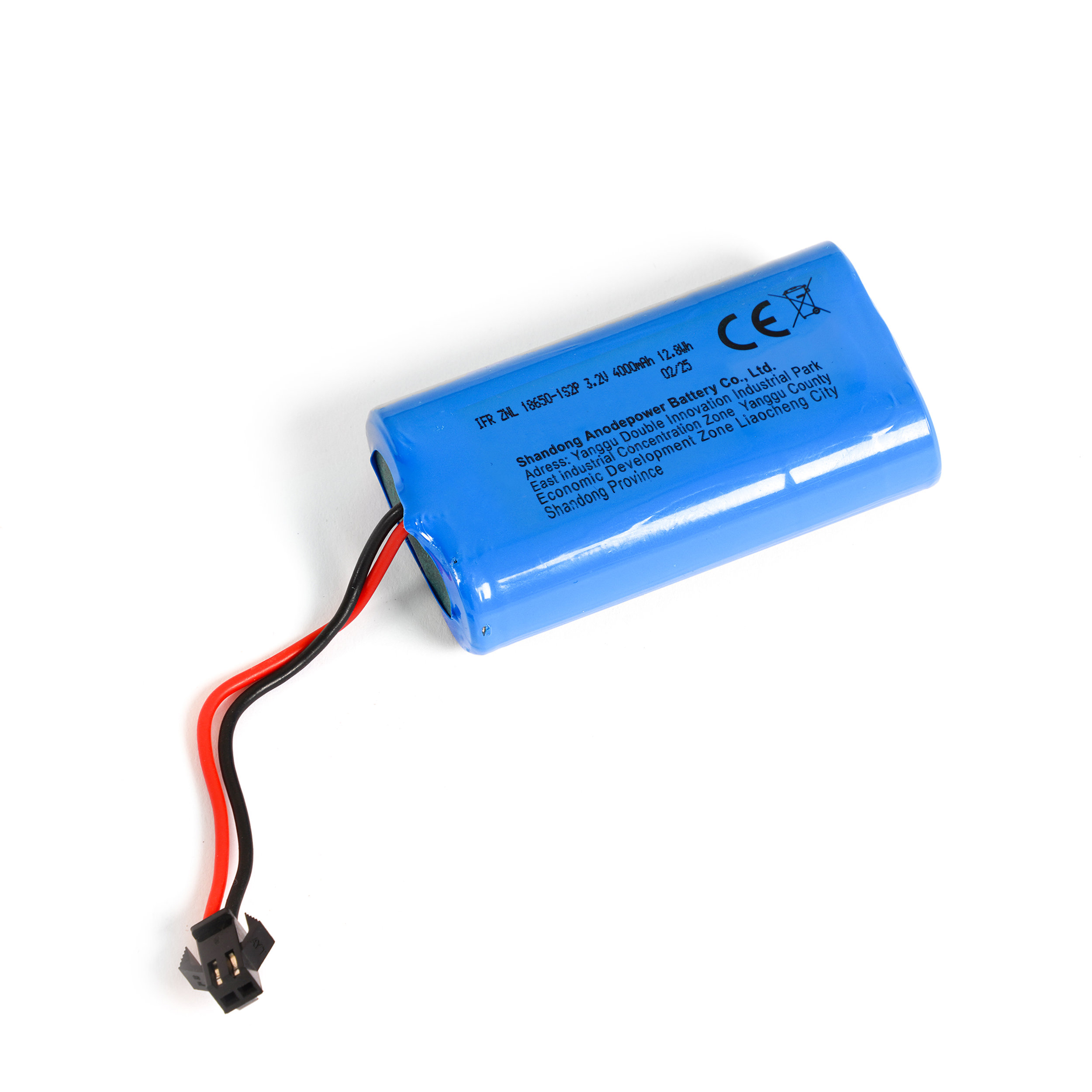 Akku LiFe 3,2 V/ 4000 mAh/ 12,8 Wh (18650) Kabel schwarze Buchse