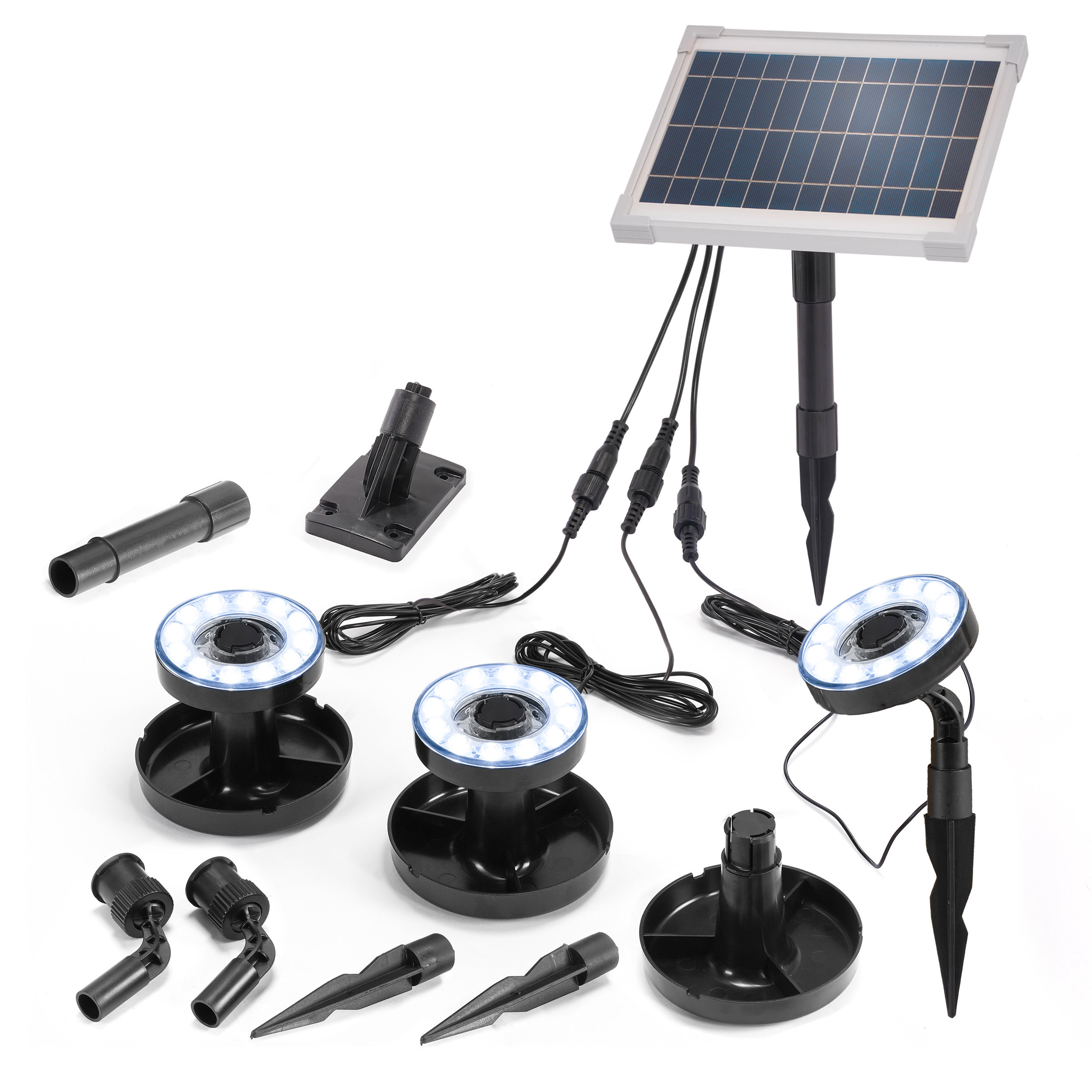 Solarstrahler Multispot Professional mit 3 Strahlern, 108 lm kaltweiß