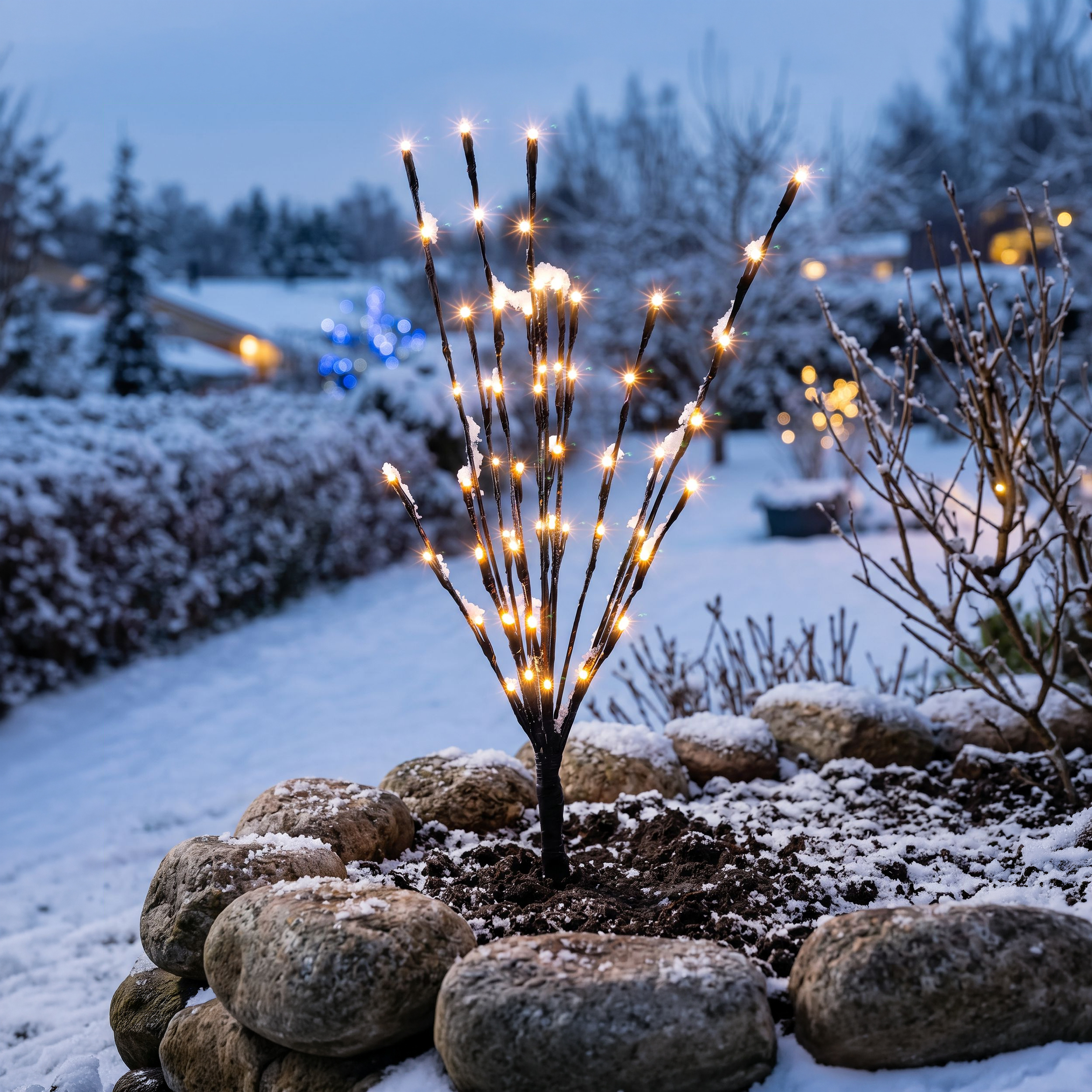 Solar Lichterzweige mit 60 warmweißen LEDs