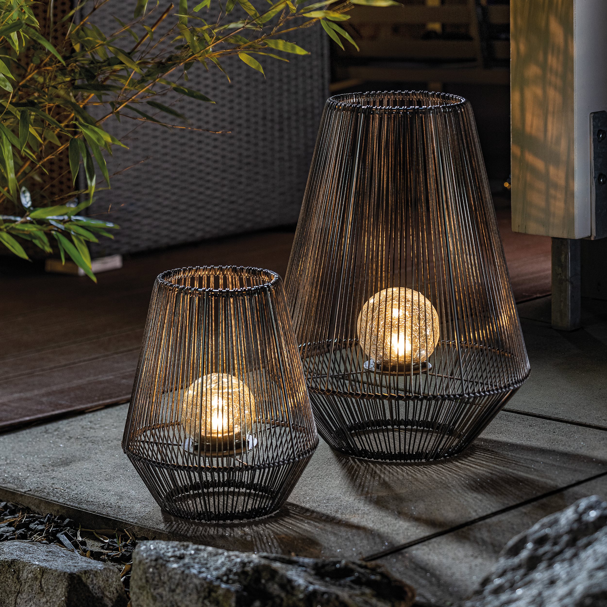 Dekorative Solar Windlichter Ilona im 2er-Set