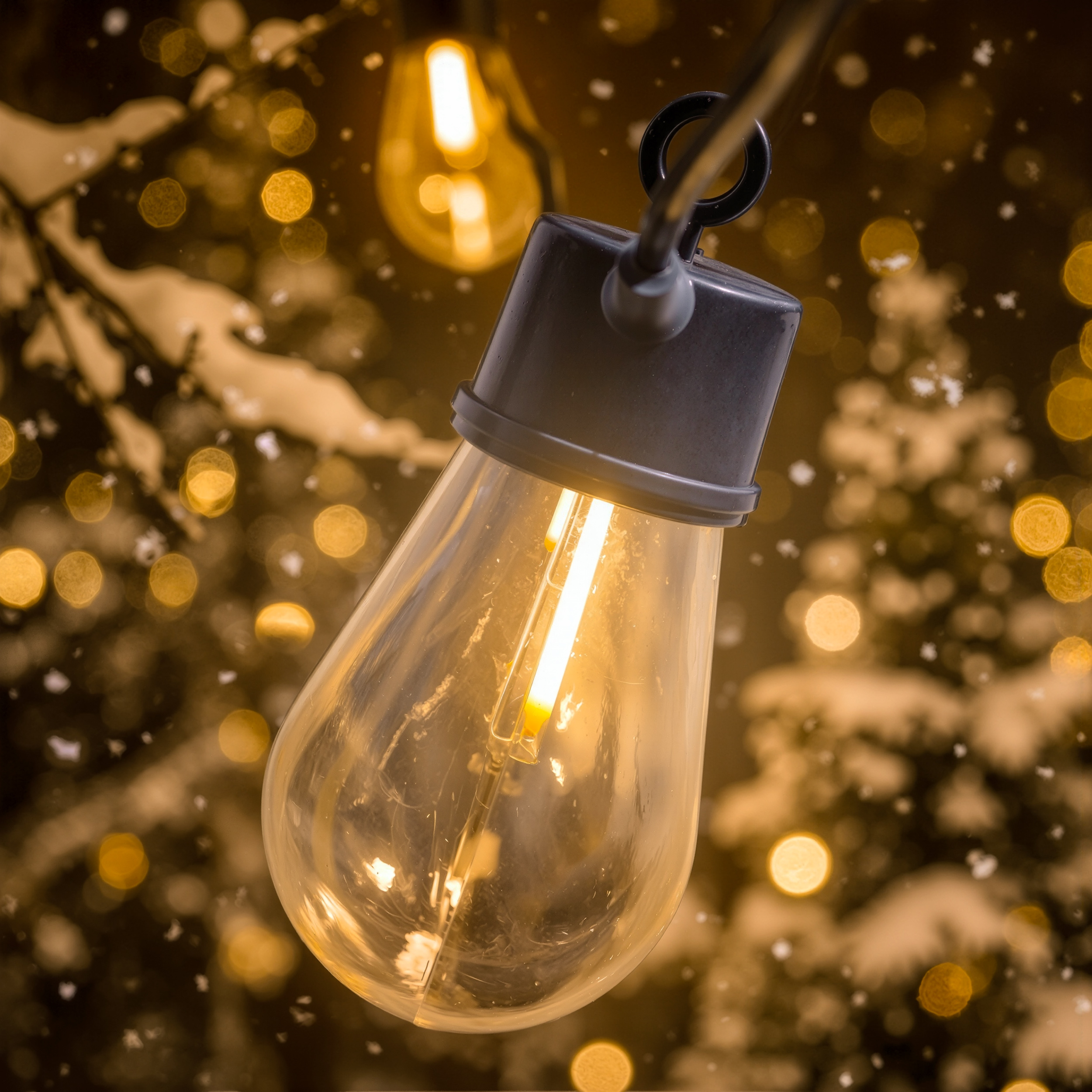 Solar Lichterkette im Retro-Look mit 10 Glühbirnen