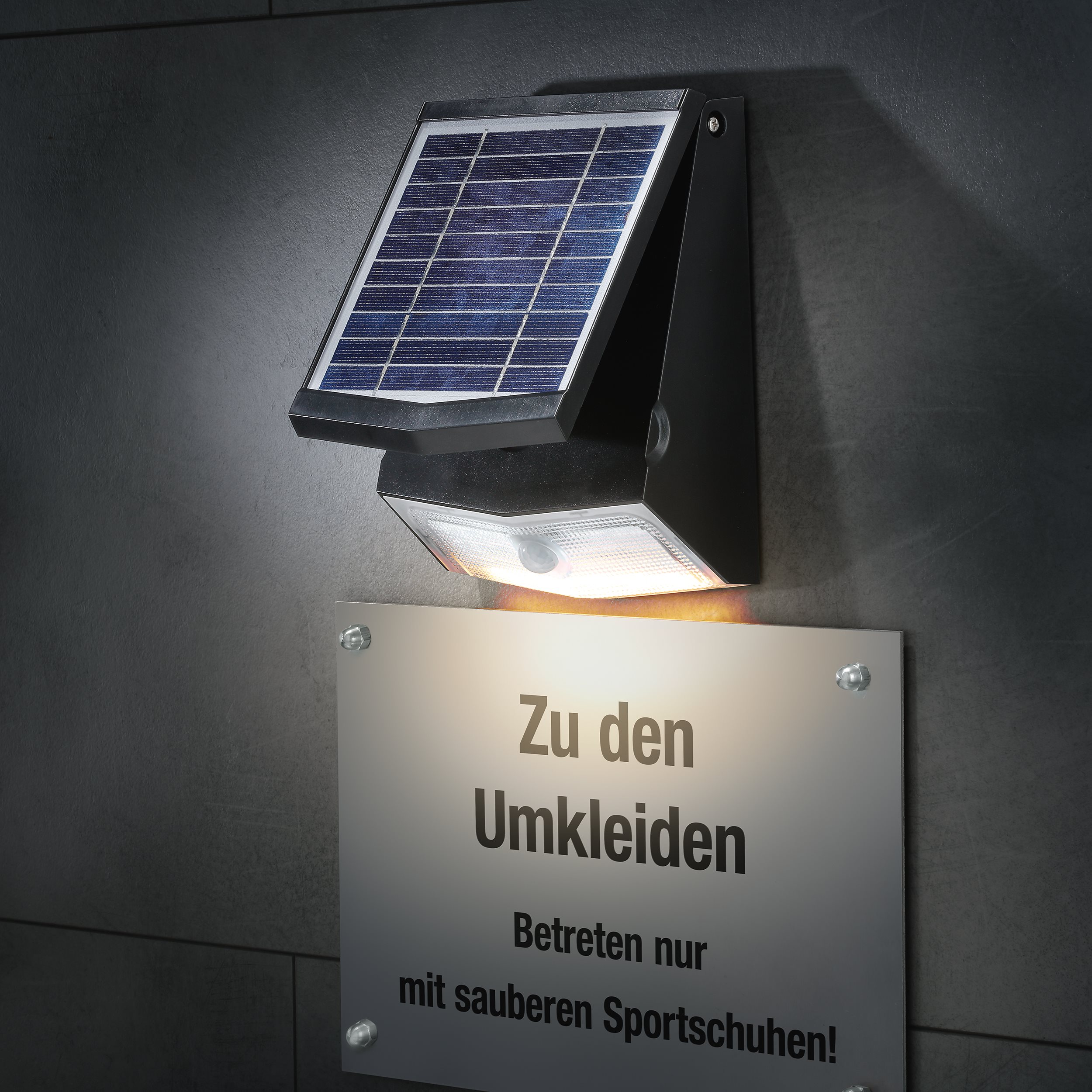 Universelle Solar Wandleuchte mit Bewegungsmelder